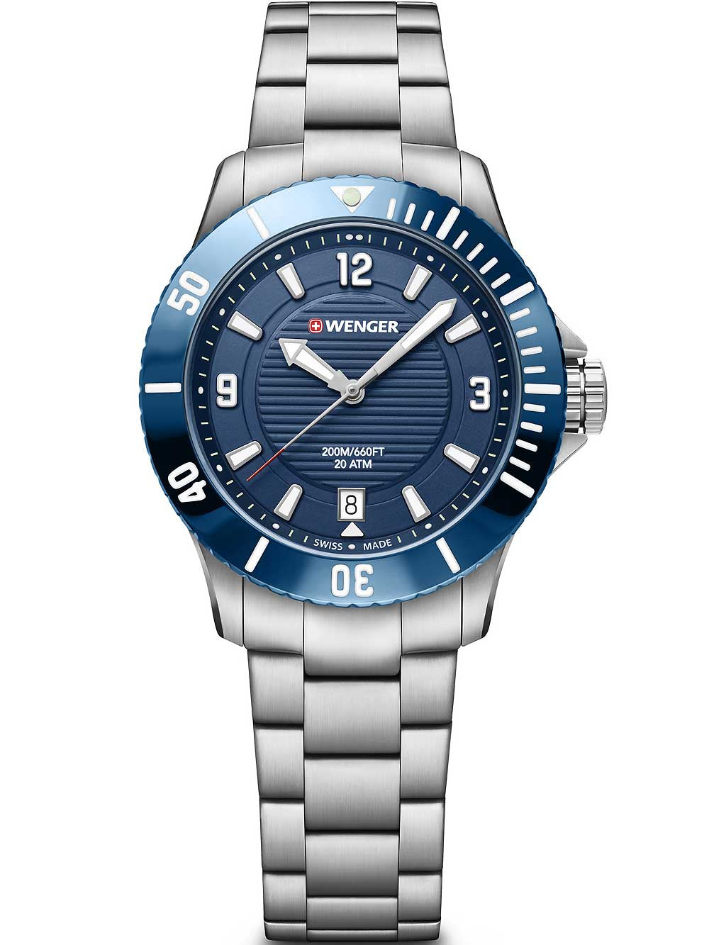 Wenger 01.0621.111 Seaforce moteriškas laikrodis diver 36mm 20 ATM