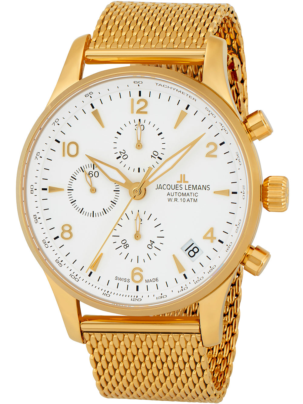 Jacques Lemans 1-1935F London automatic chronograph 44mm 10ATM
