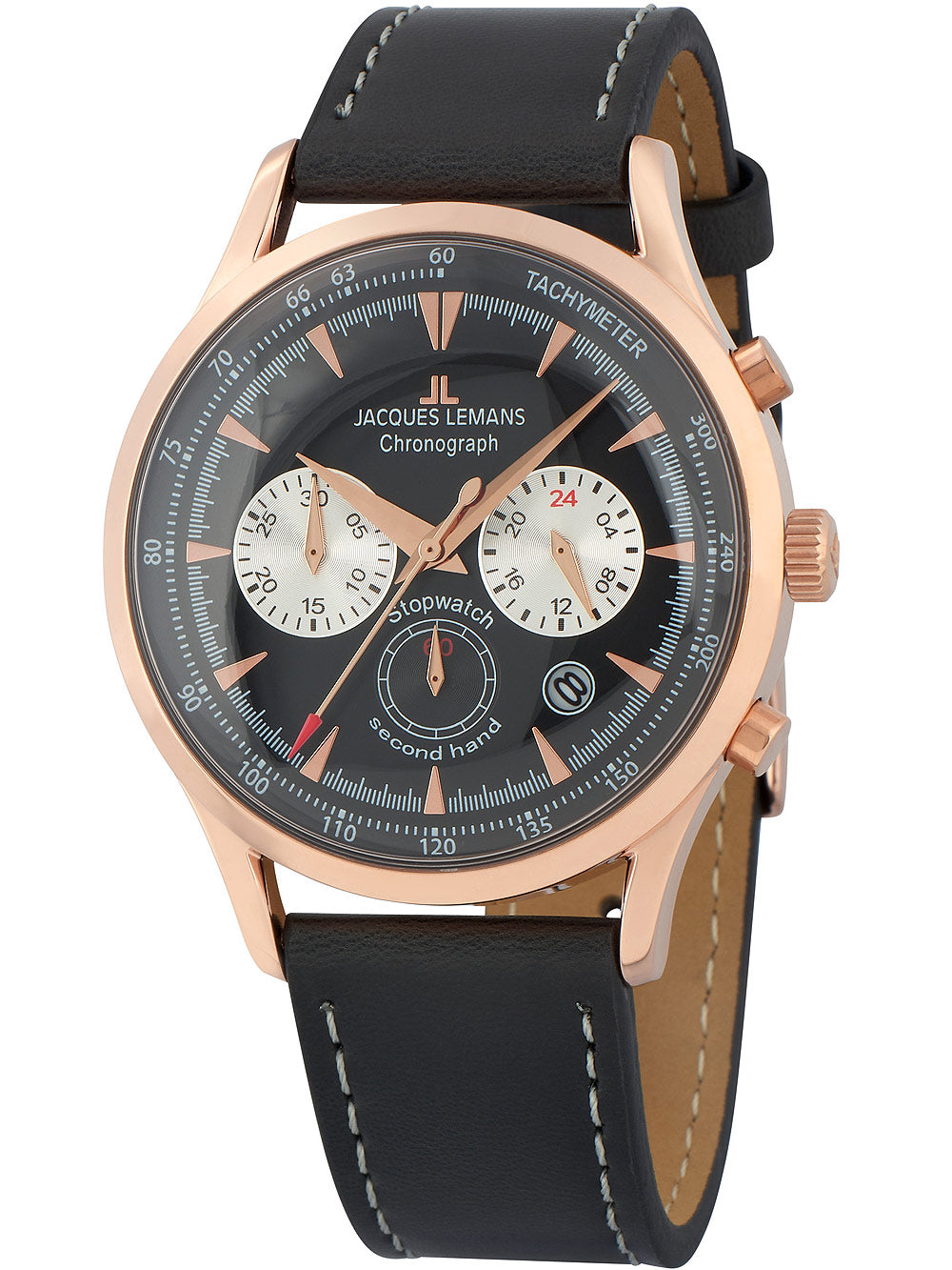 Jacques Lemans 1-2068E Retro Classic chrono vyriškas laikrodis 41mm 5ATM