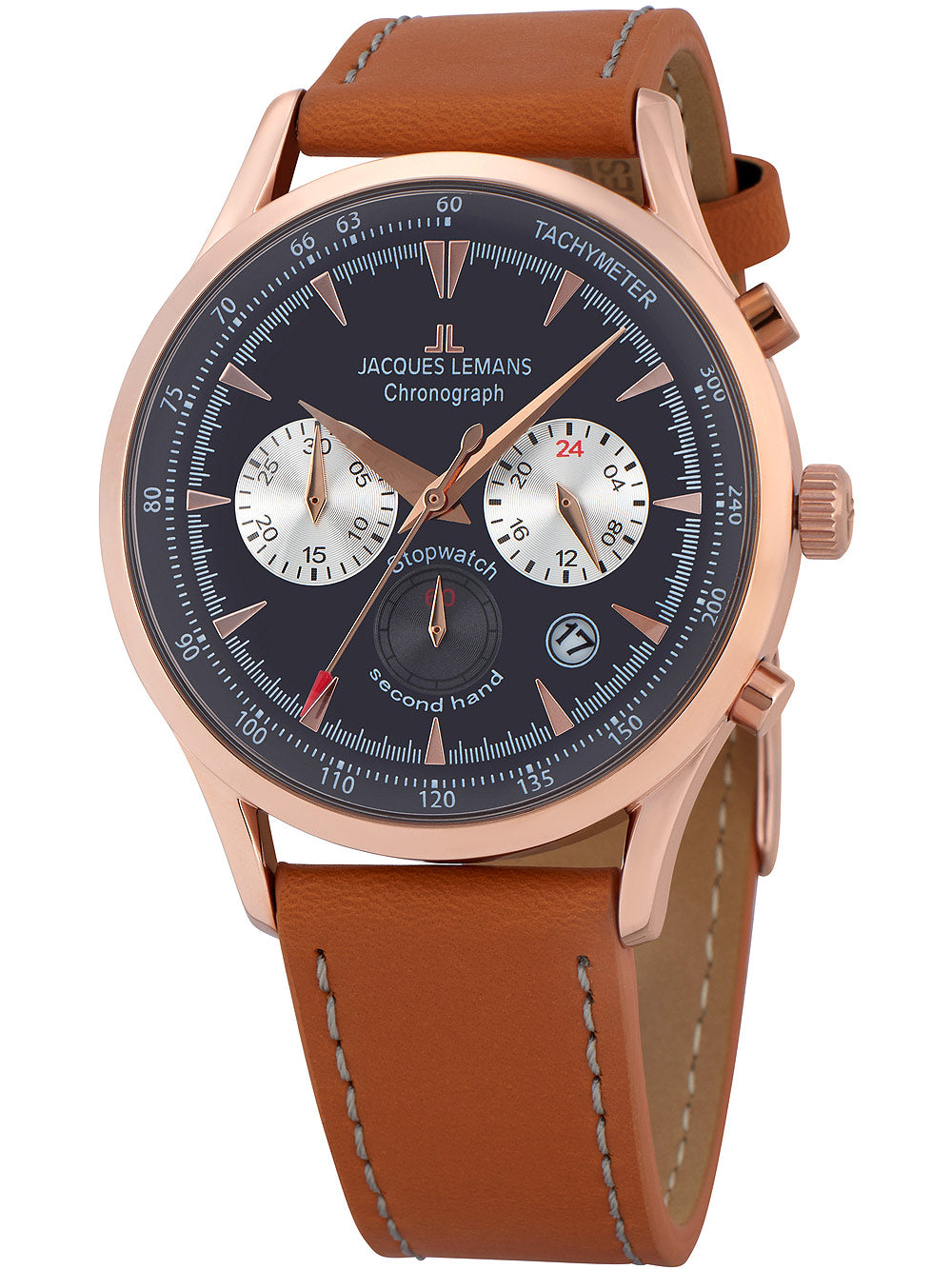 Jacques Lemans 1-2068F Retro Classic chrono vyriškas laikrodis 41mm 5ATM