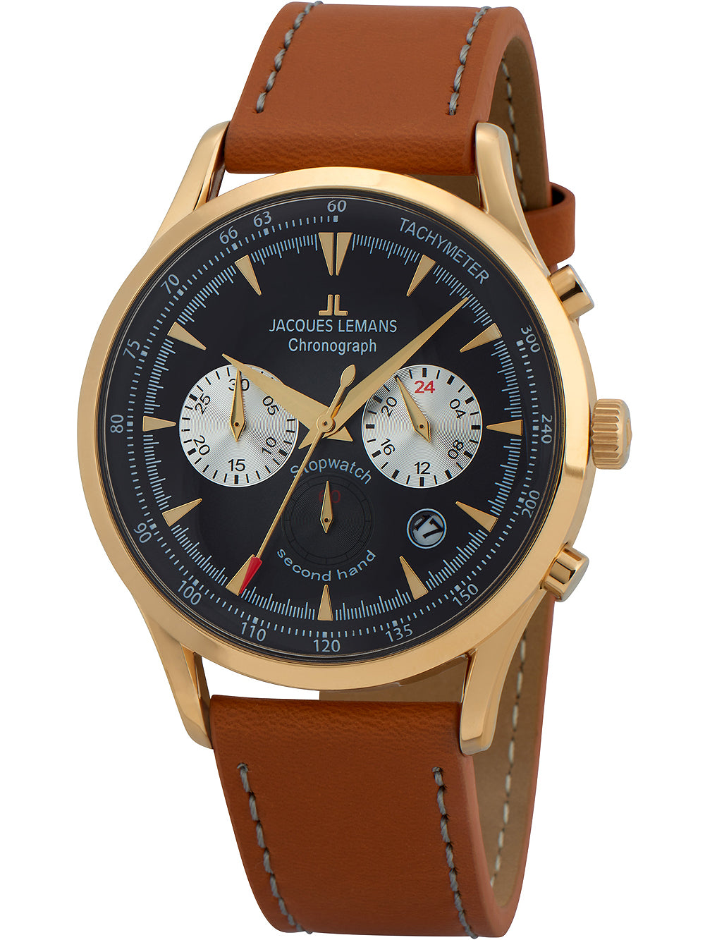 Jacques Lemans 1-2068J Retro Classic chrono vyriškas laikrodis 41mm 5ATM