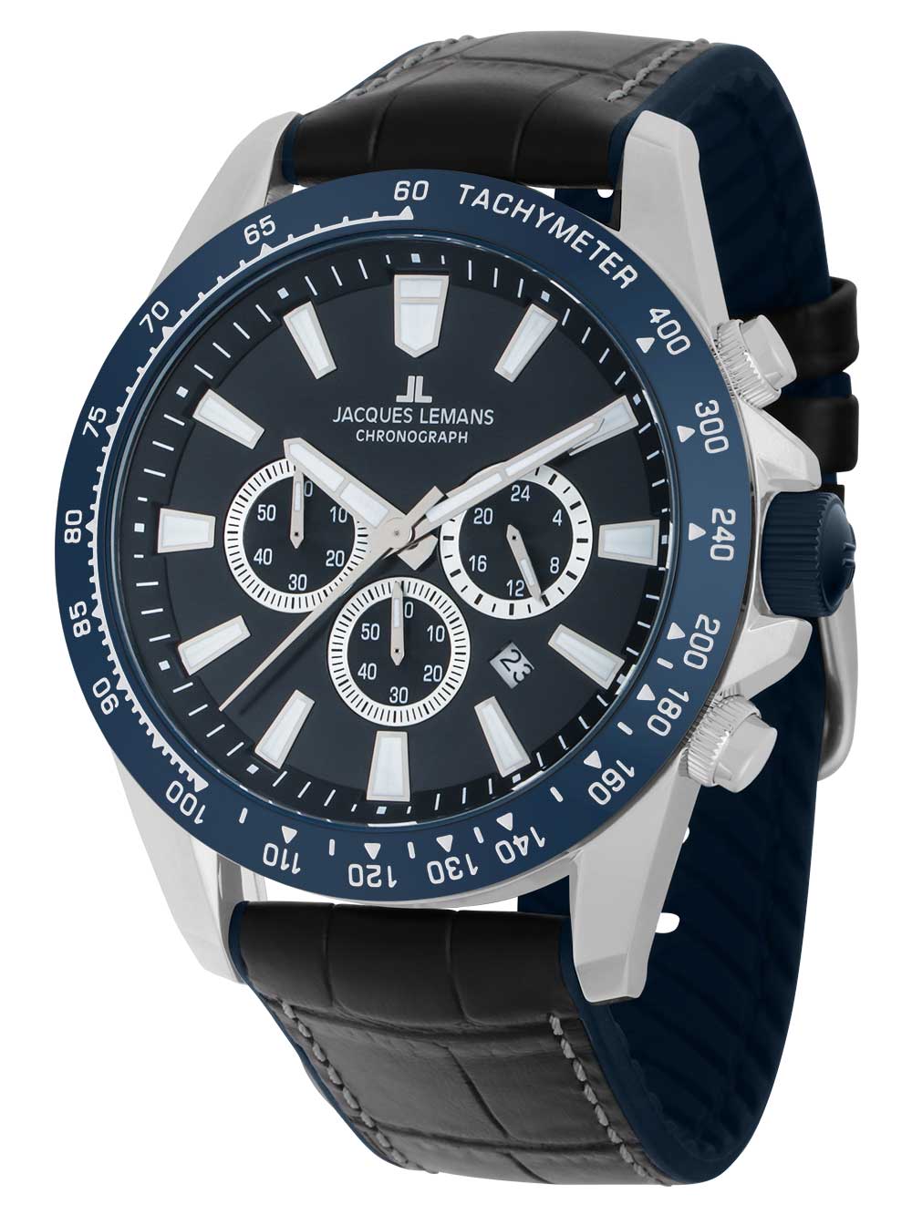 Jacques Lemans 1-2140B Liverpool Chronograph vyriškas laikrodis 48mm 10ATM