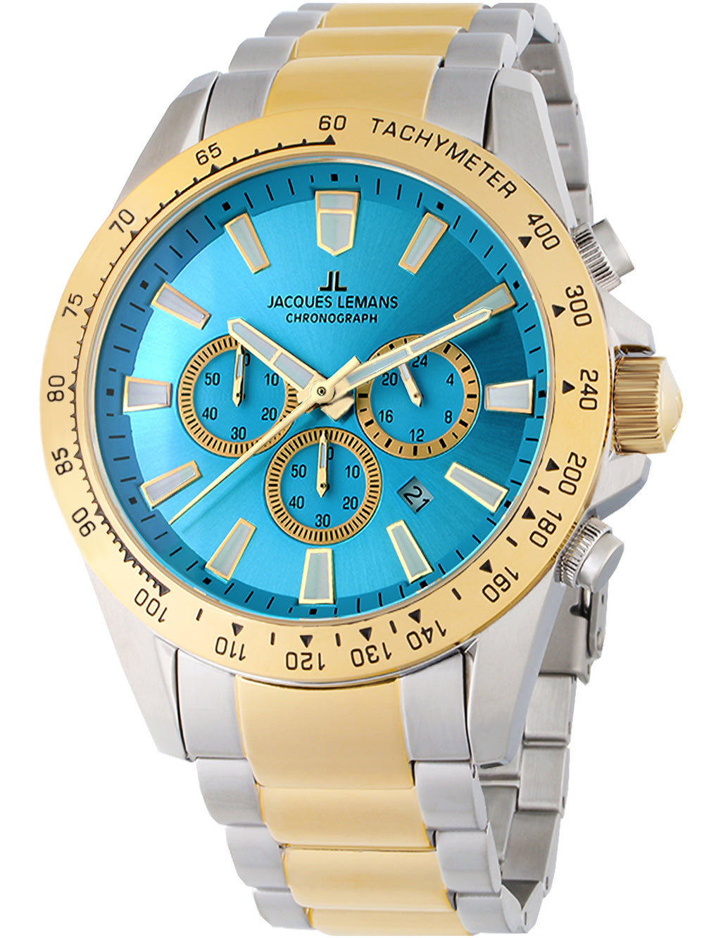 Jacques Lemans 1-2140J Liverpool Chronograph vyriškas laikrodis 48mm 10ATM