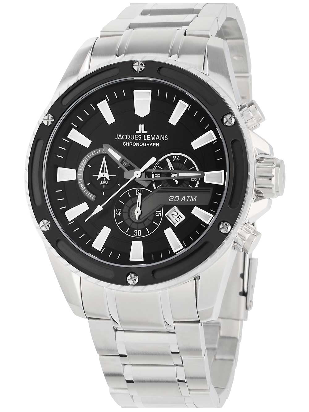 Jacques Lemans 1-2141E Liverpool Chronograph vyriškas laikrodis 48mm 20ATM