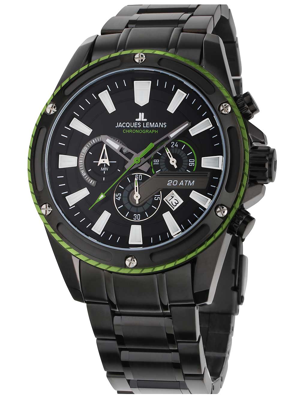 Jacques Lemans 1-2141H Liverpool Chronograph vyriškas laikrodis 48mm 20ATM