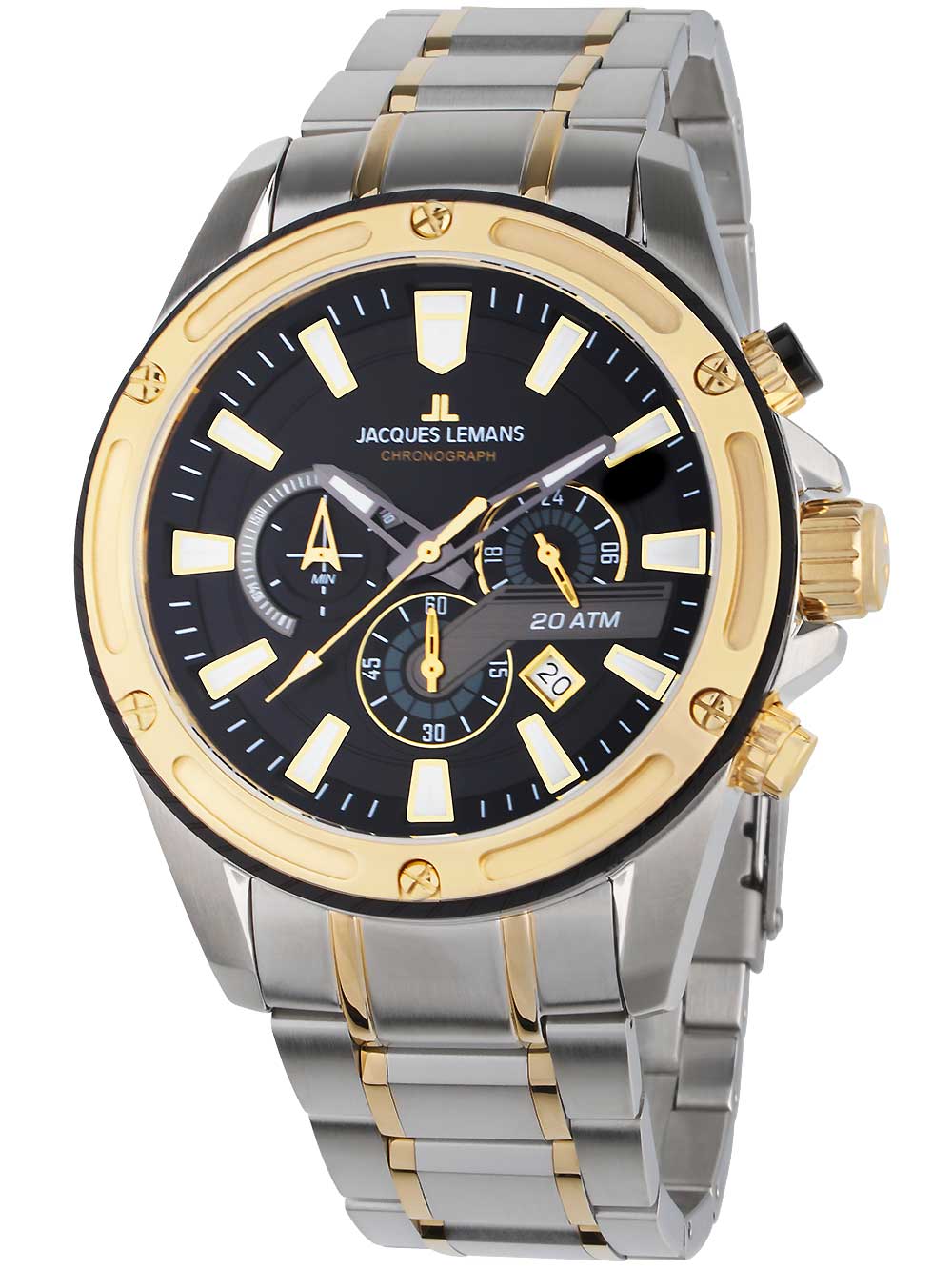 Jacques Lemans 1-2141I Liverpool Chronograph vyriškas laikrodis 48mm 20ATM