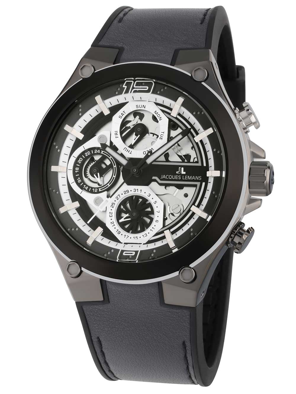 Jacques Lemans 1-2150A Manchester Multifunction vyriškas laikrodis 43mm 10ATM