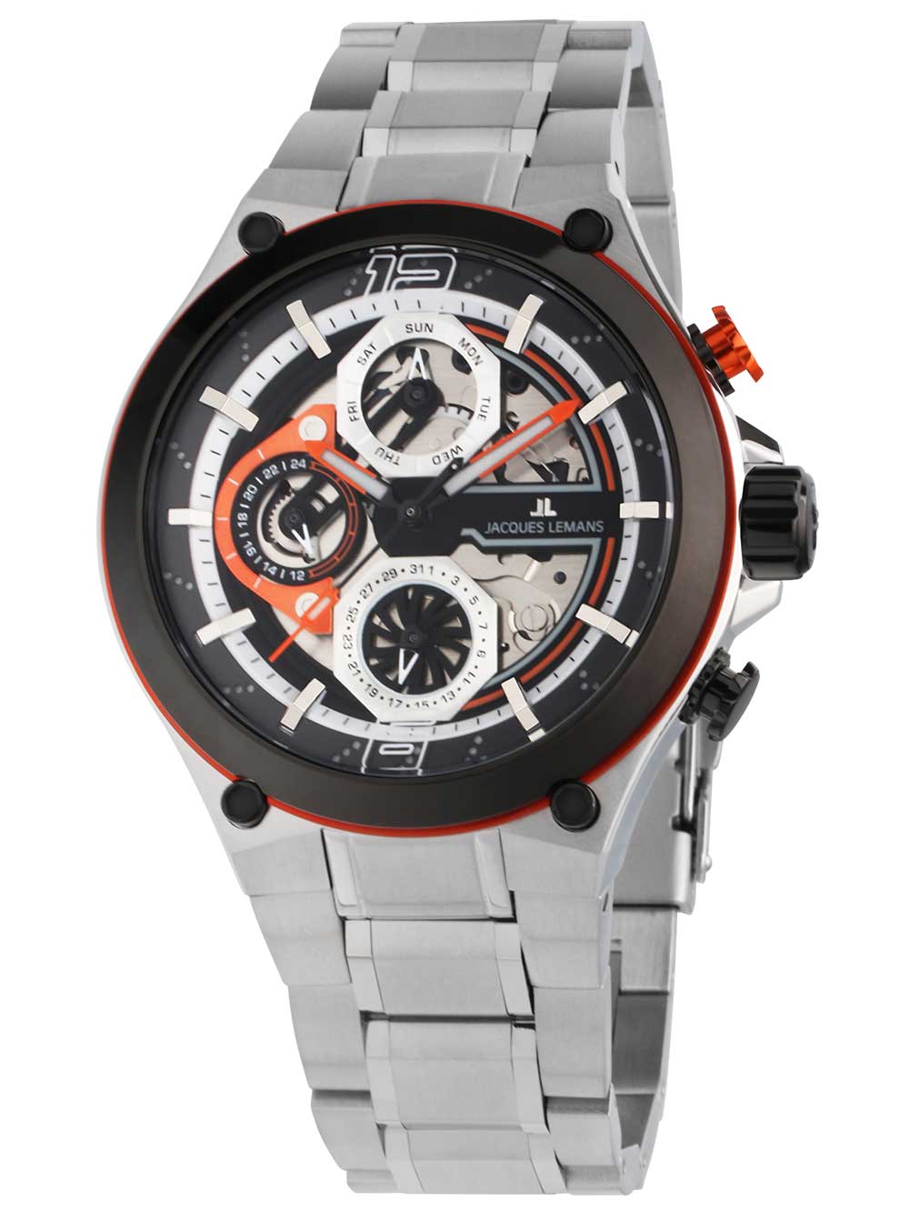 Jacques Lemans 1-2150E Manchester Multifunction vyriškas laikrodis 43mm 10ATM