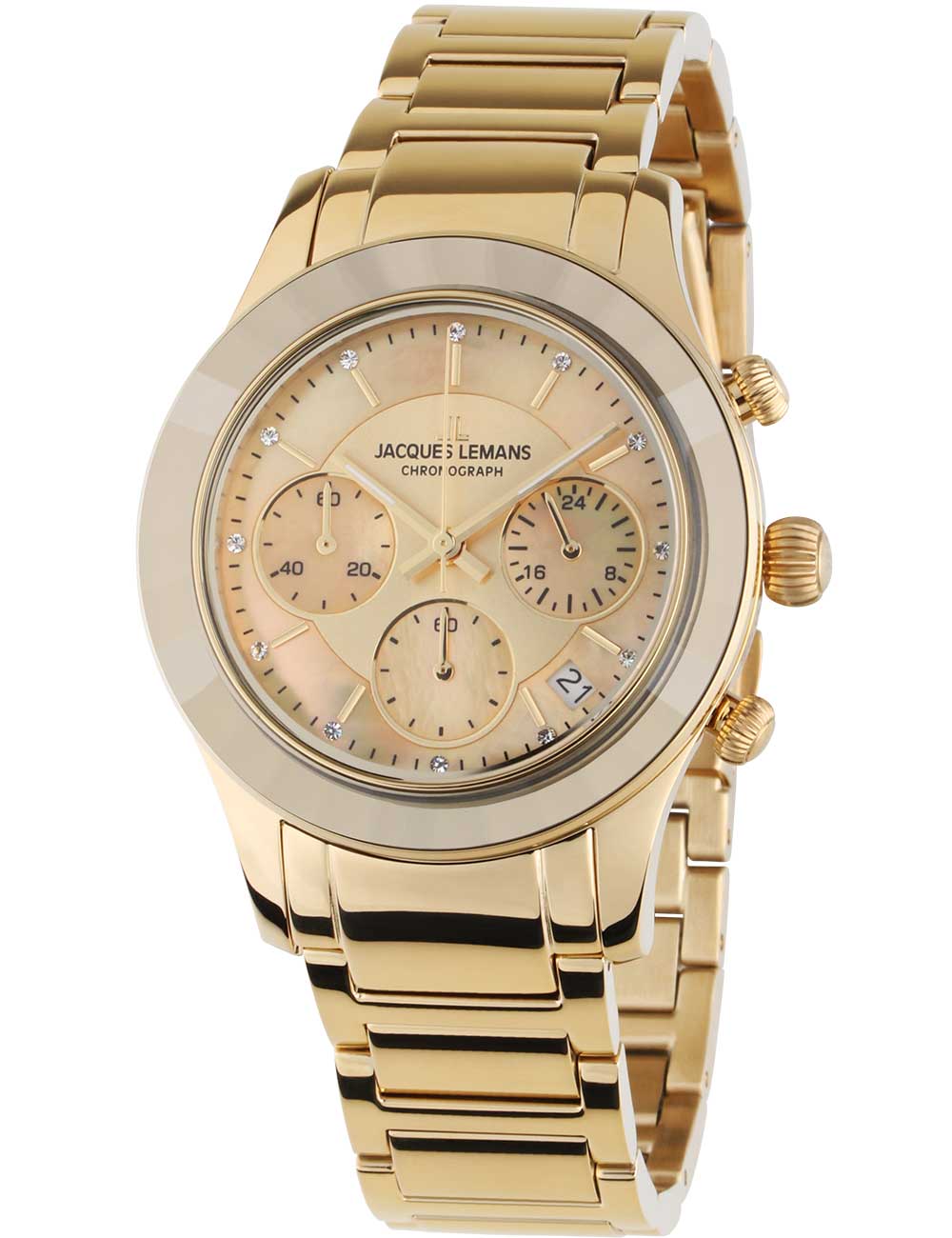 Jacques Lemans 1-2151H Venice moteriškas laikrodis Chronograph 38mm 5ATM