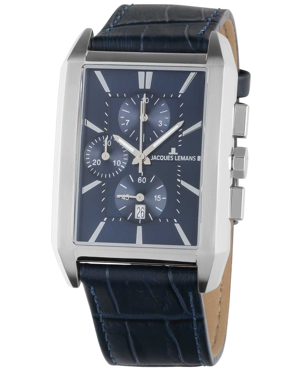 Jacques Lemans 1-2161.1C Torino squarer vyriškas laikrodis Chronograph 34mm 5ATM