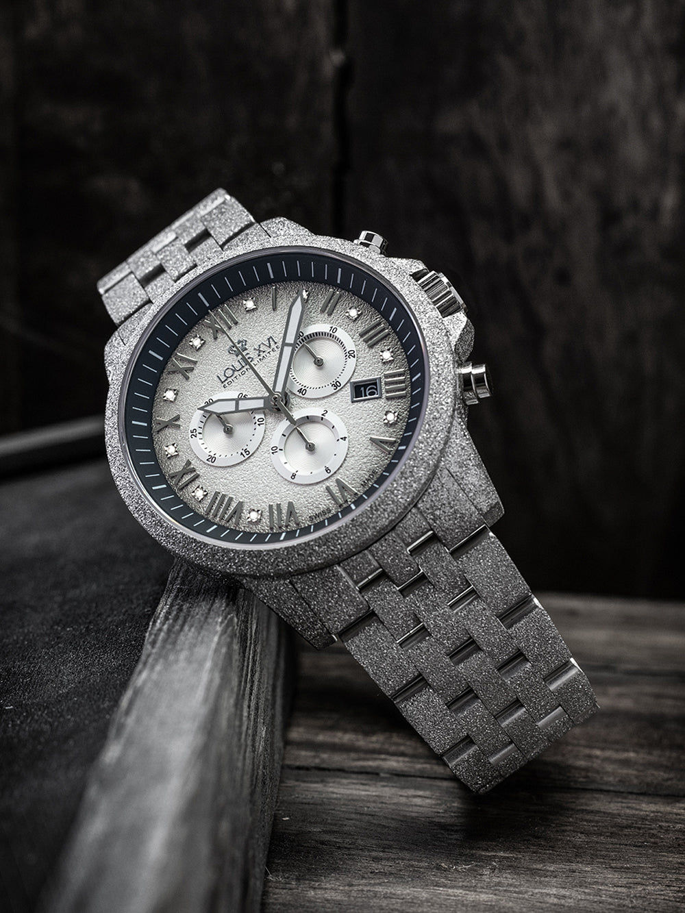Louis XVI LXVI1081 Aramis Frosted Chronograph vyriškas laikrodis 43mm 5ATM