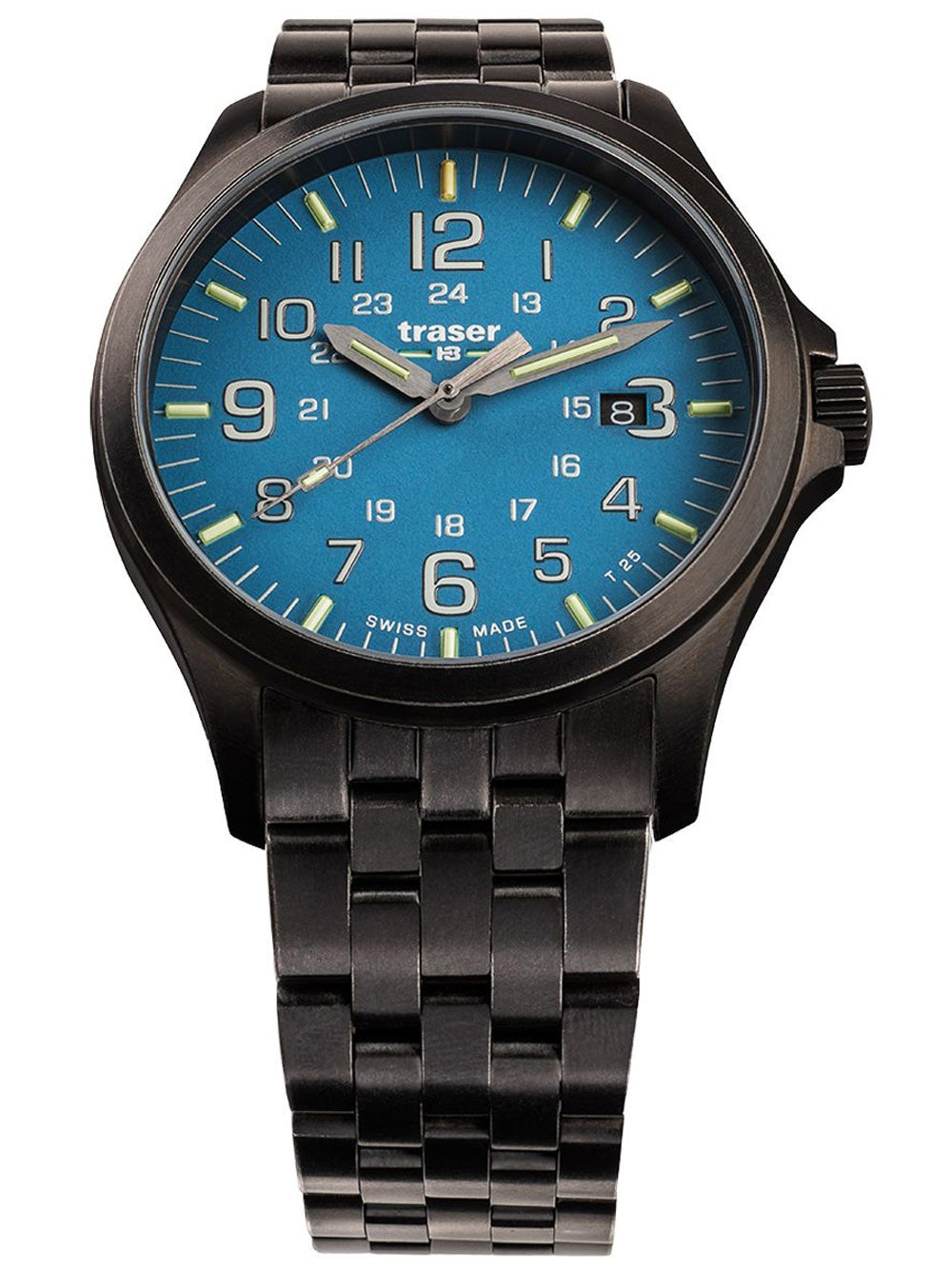 Traser H3 108740 P67 Officer GunMetal Skyblue vyriškas laikrodis 42mm 10ATM