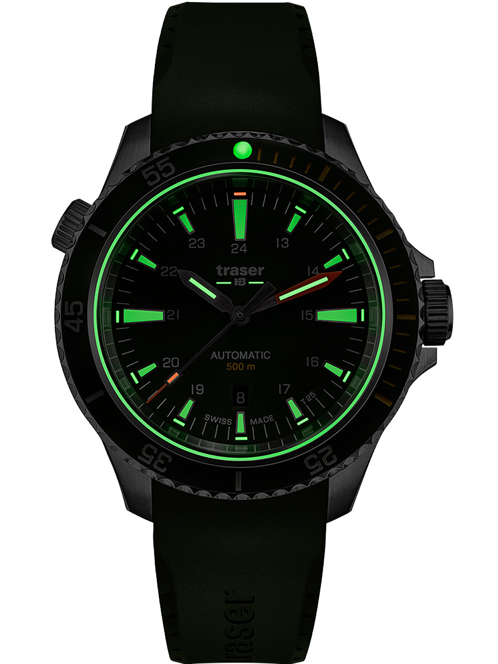 Traser H3 110327 P67 Diver Automatic Green vyriškas laikrodis 46mm 50ATM
