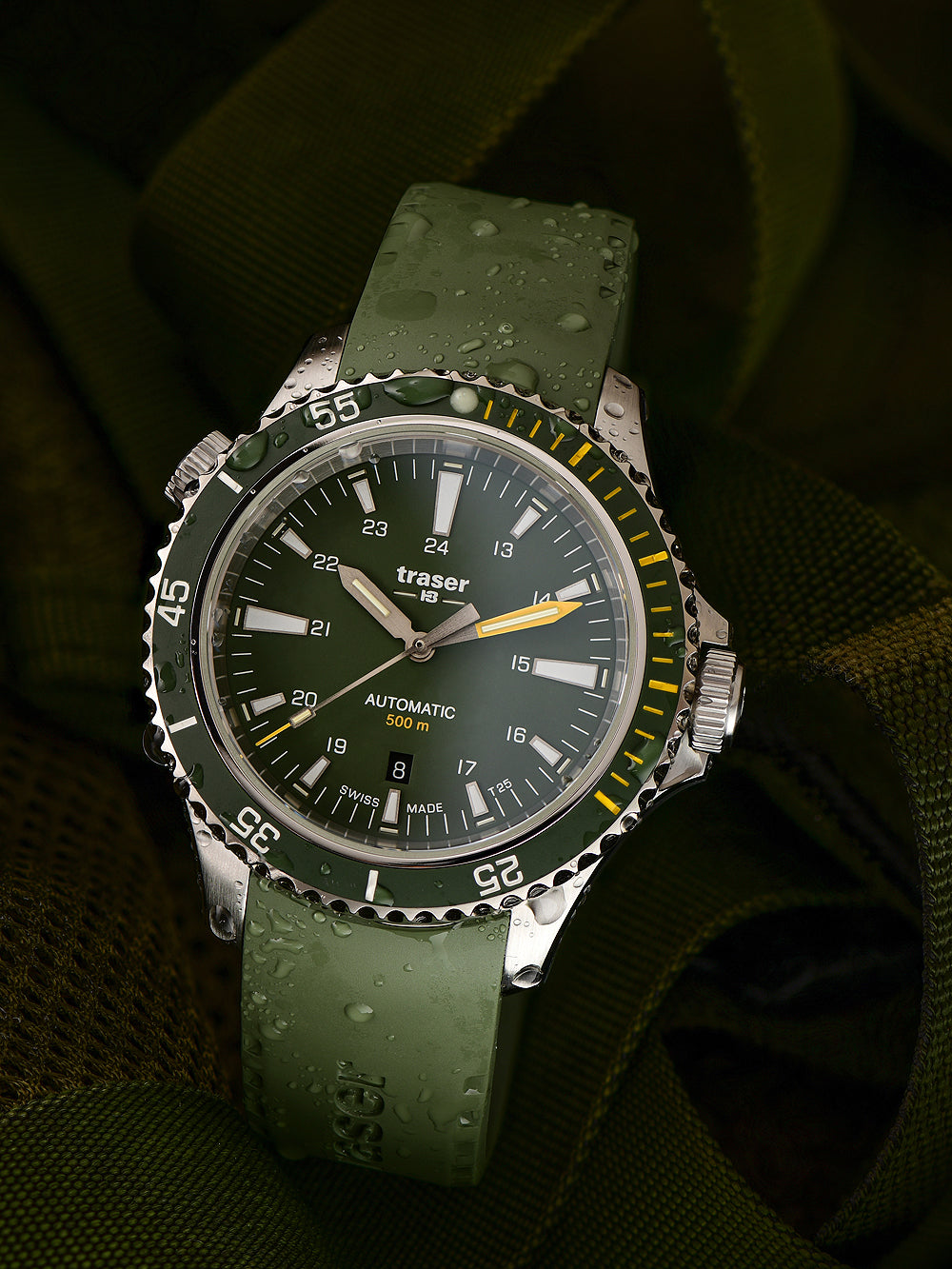Traser H3 110327 P67 Diver Automatic Green vyriškas laikrodis 46mm 50ATM
