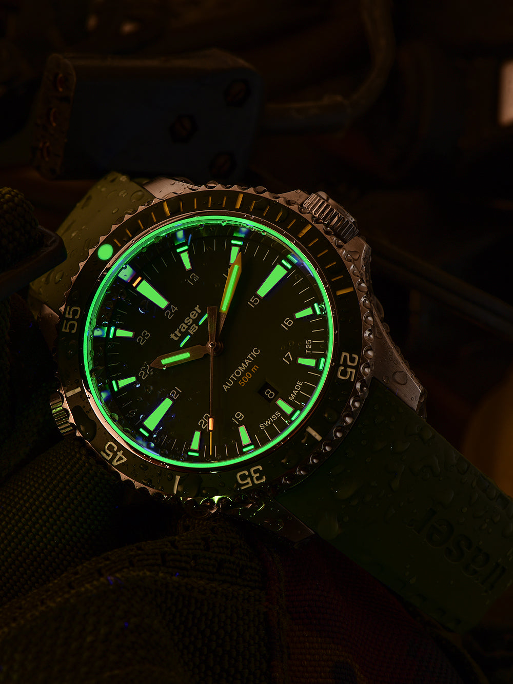 Traser H3 110327 P67 Diver Automatic Green vyriškas laikrodis 46mm 50ATM