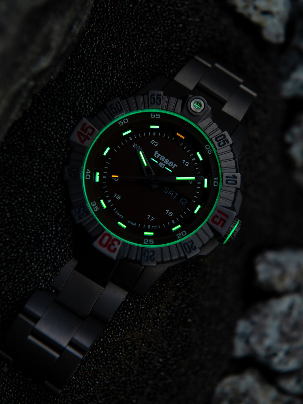 Traser H3 110668 Tactical Brown Titan vyriškas laikrodis 46mm 20ATM