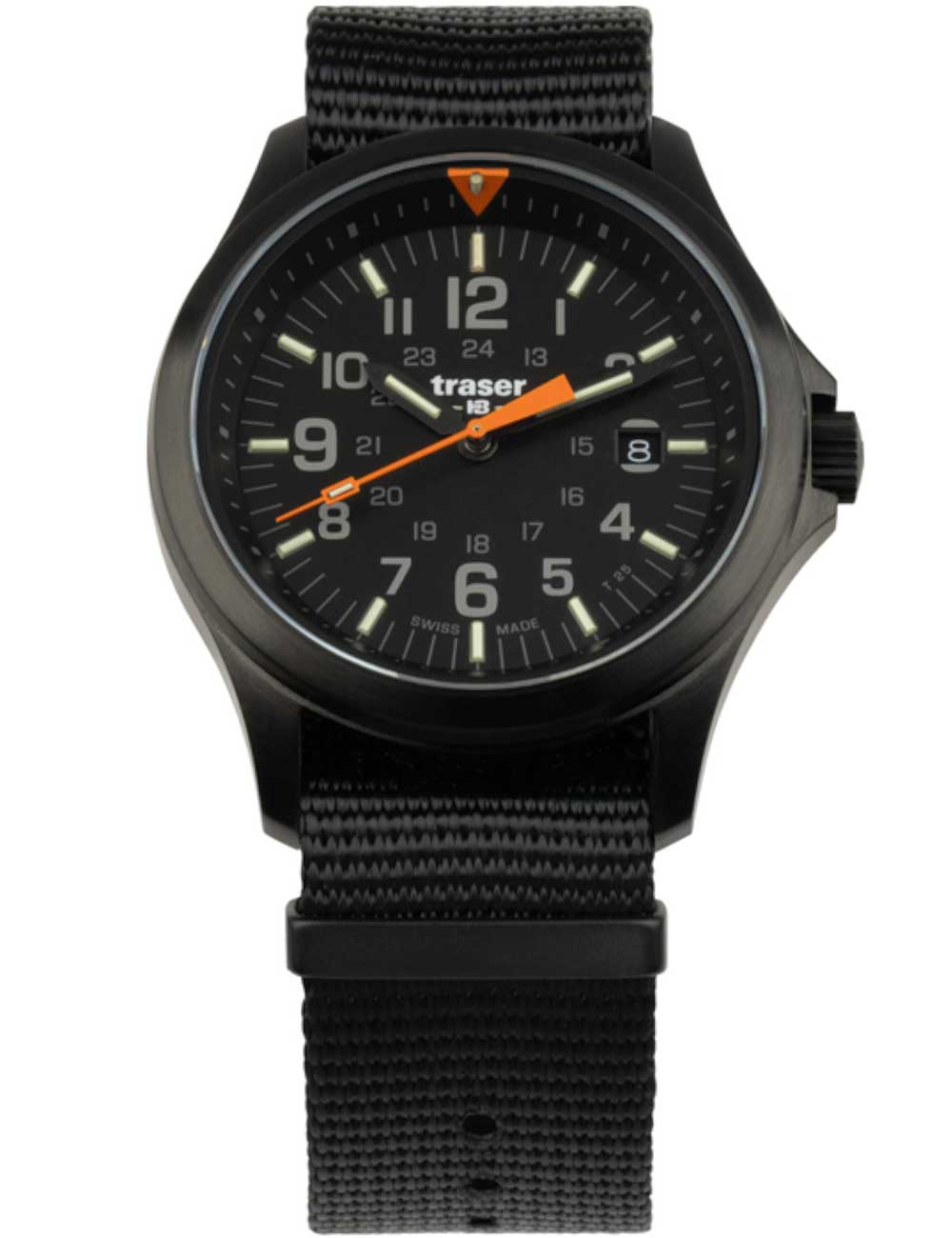 Traser H3 111066 vyriškas laikrodis P67 Officer Pro Black 42mm 10ATM