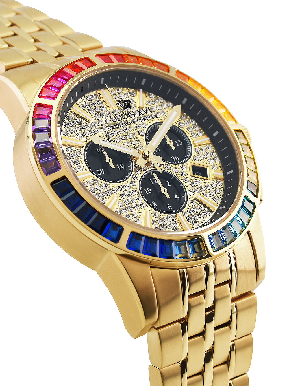 Louis XVI LXVI1120 Majeste Iced Out Chronograph vyriškas laikrodis 43mm 5ATM