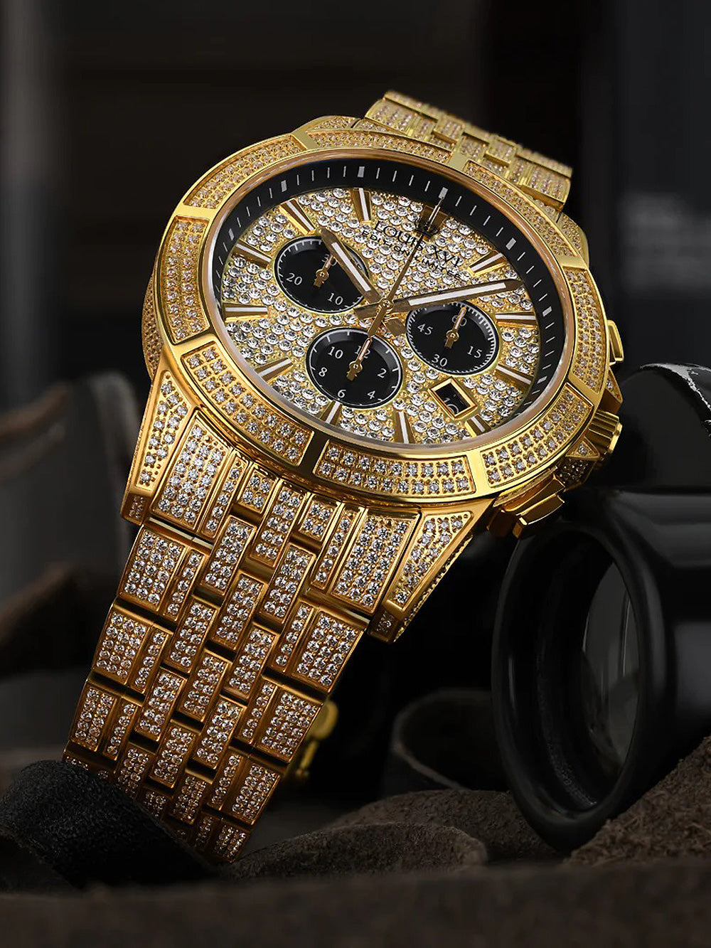 Louis XVI LXVI1123 Majeste Iced Out Chronograph vyriškas laikrodis 43mm 5ATM