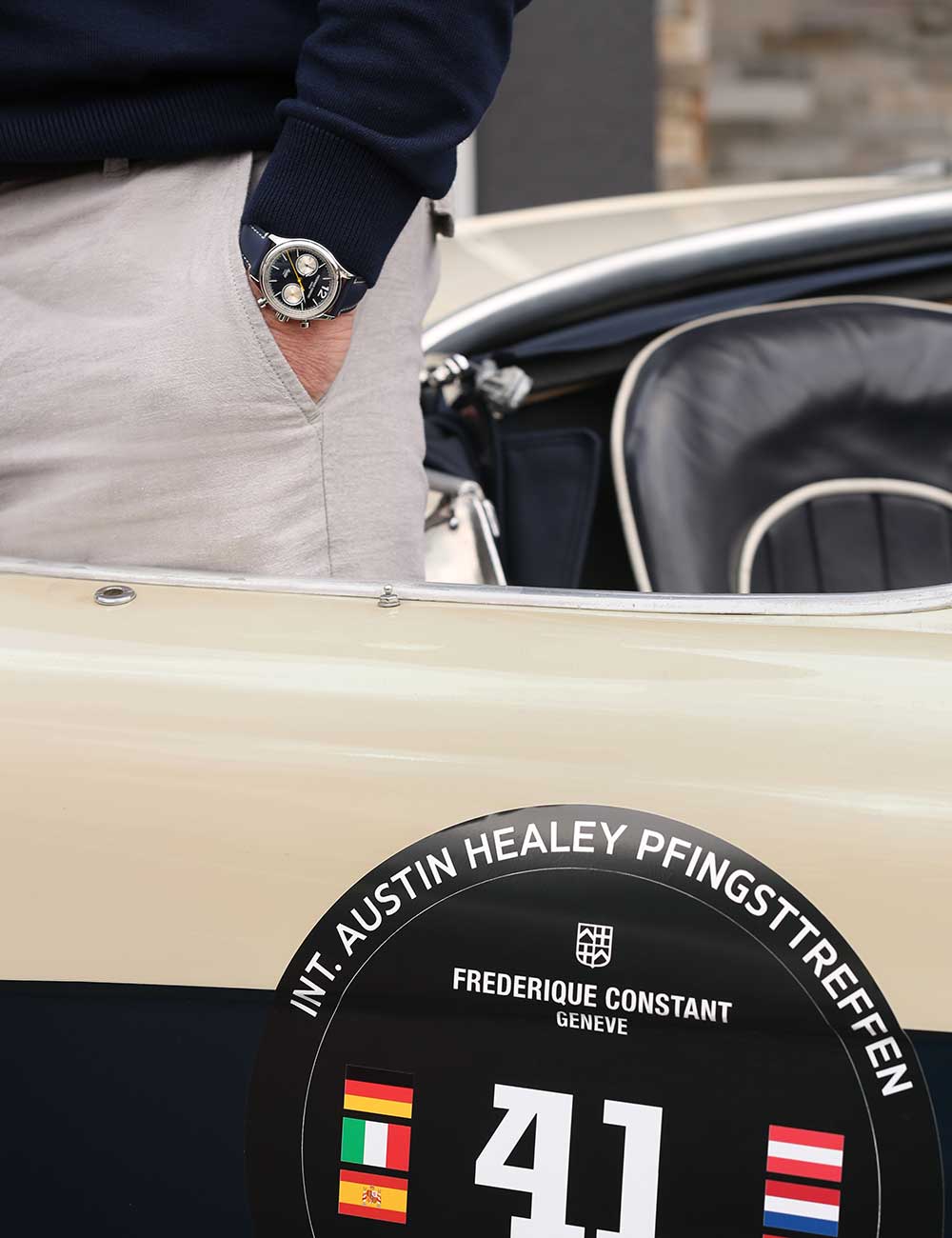 Frederique Constant FC-397HNS5B6 vyriškas laikrodis Vintage Rally Healey Chrono 42mm 5ATM