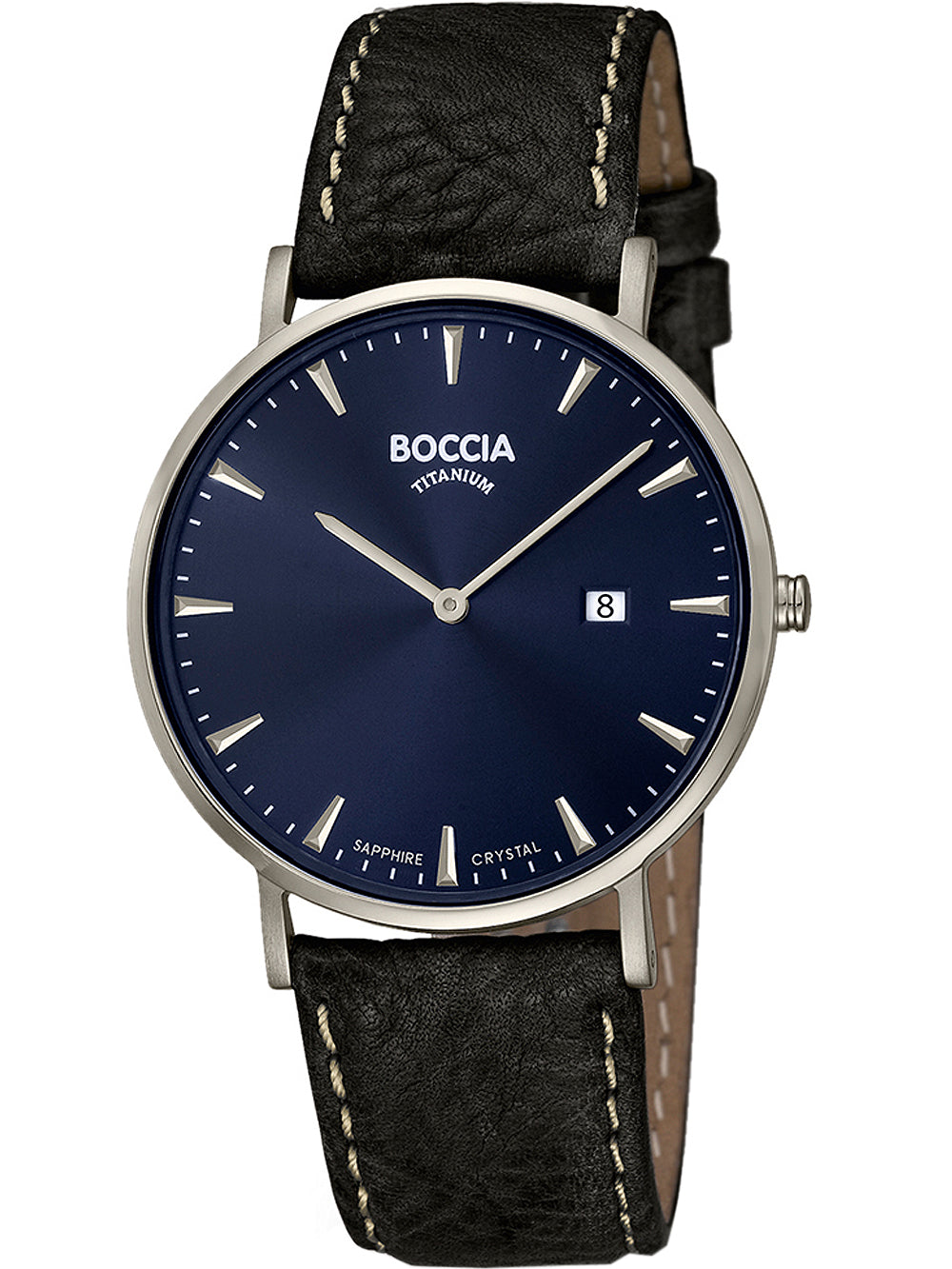 Boccia 3648-02 vyriškas laikrodis titanium 39mm 3ATM
