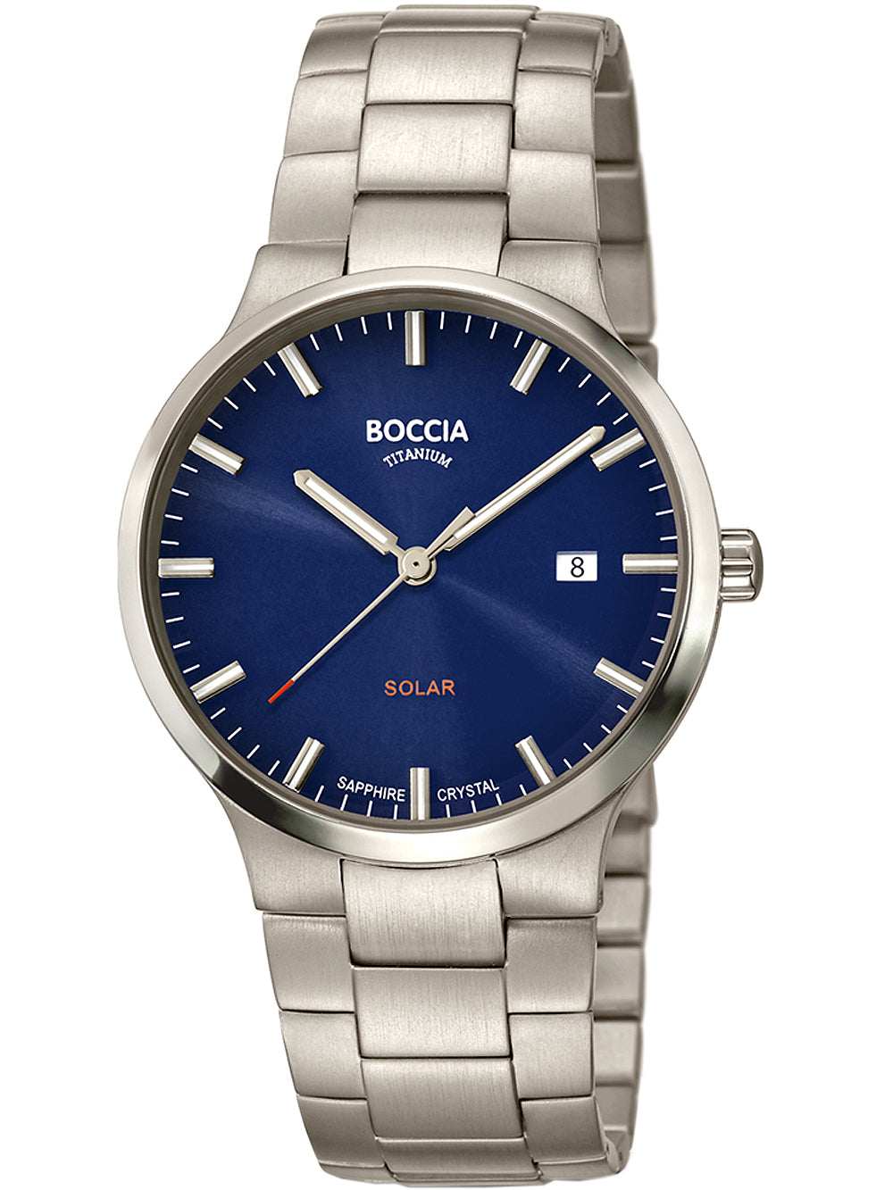 Boccia 3652-02 vyriškas laikrodis Solar Titanium 39mm 5ATM