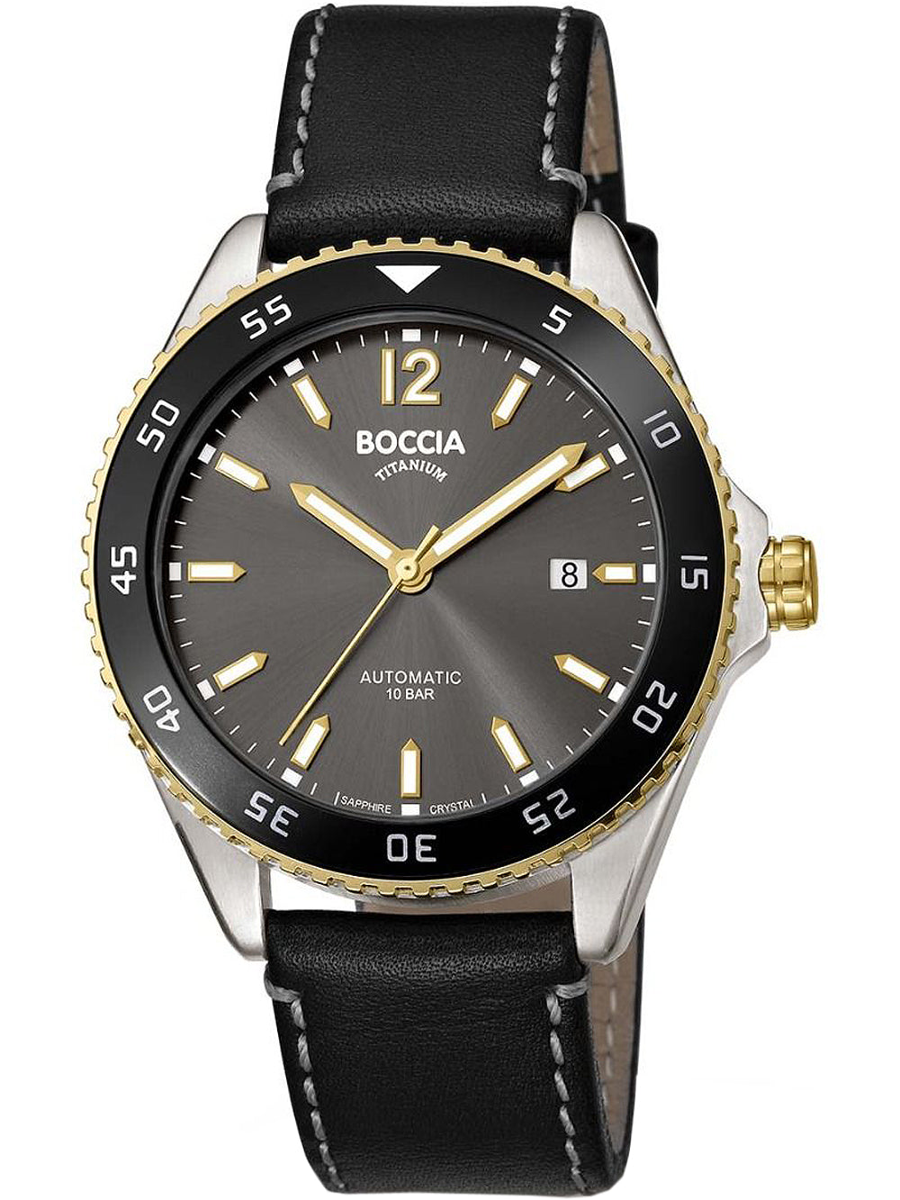 Boccia 3653-03 vyriškas laikrodis Automatic Titanium 43mm 10ATM