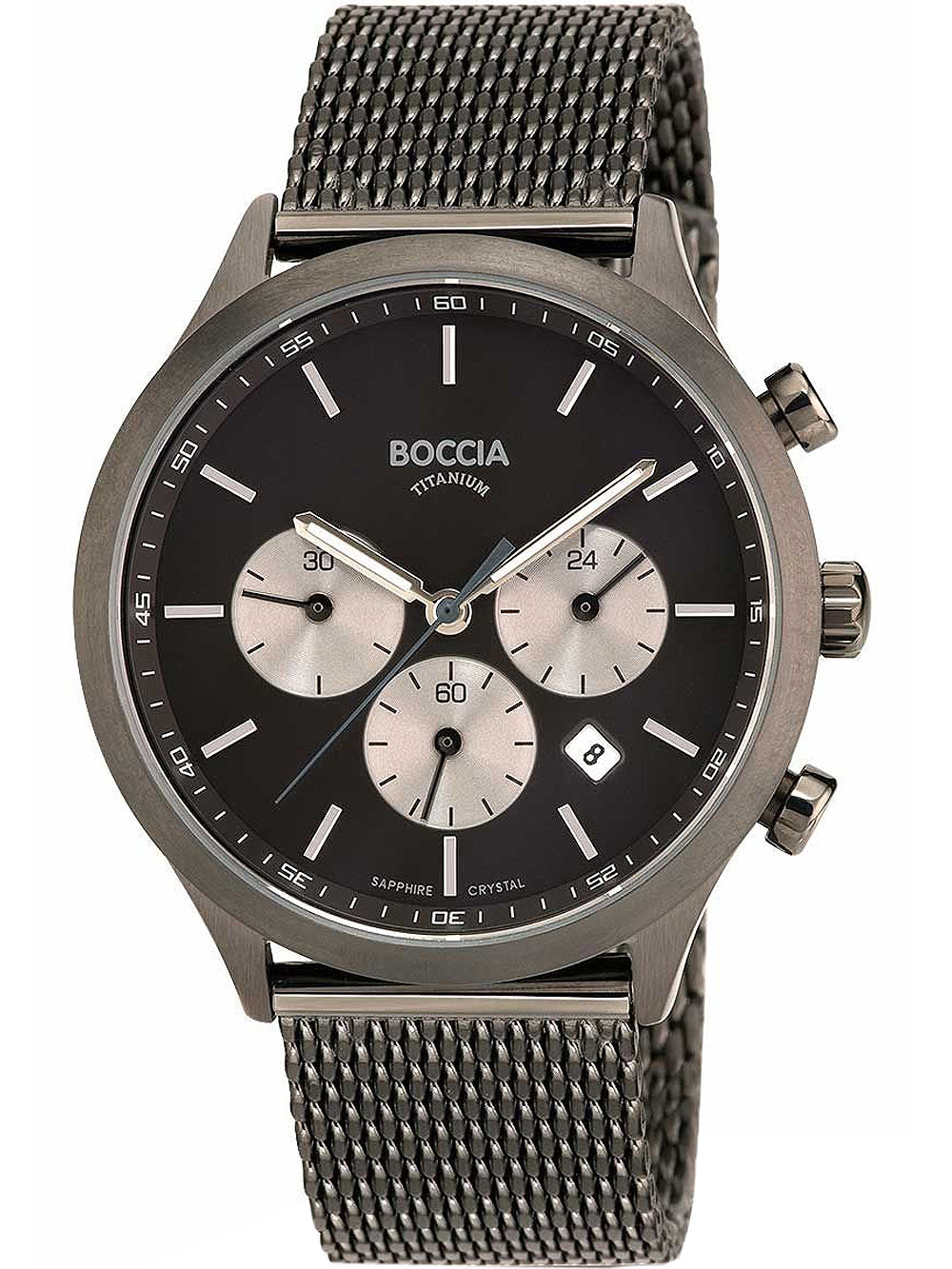 Boccia 3750-06 vyriškas laikrodis Chronograph Titanium 41mm 5ATM