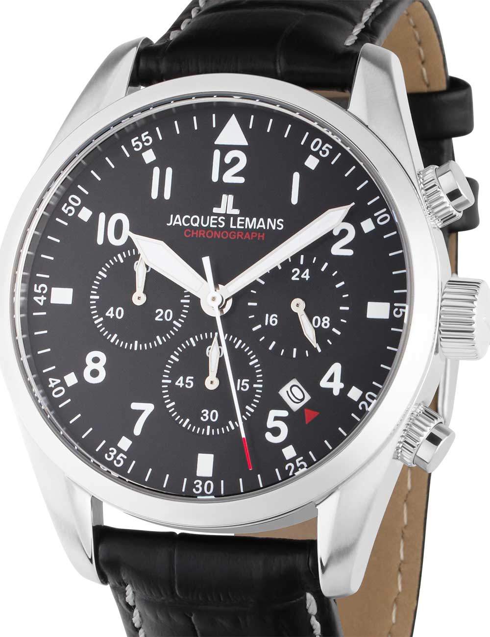Jacques Lemans 42-2A Barcelona vyriškas laikrodis Chronograph 42mm 10ATM