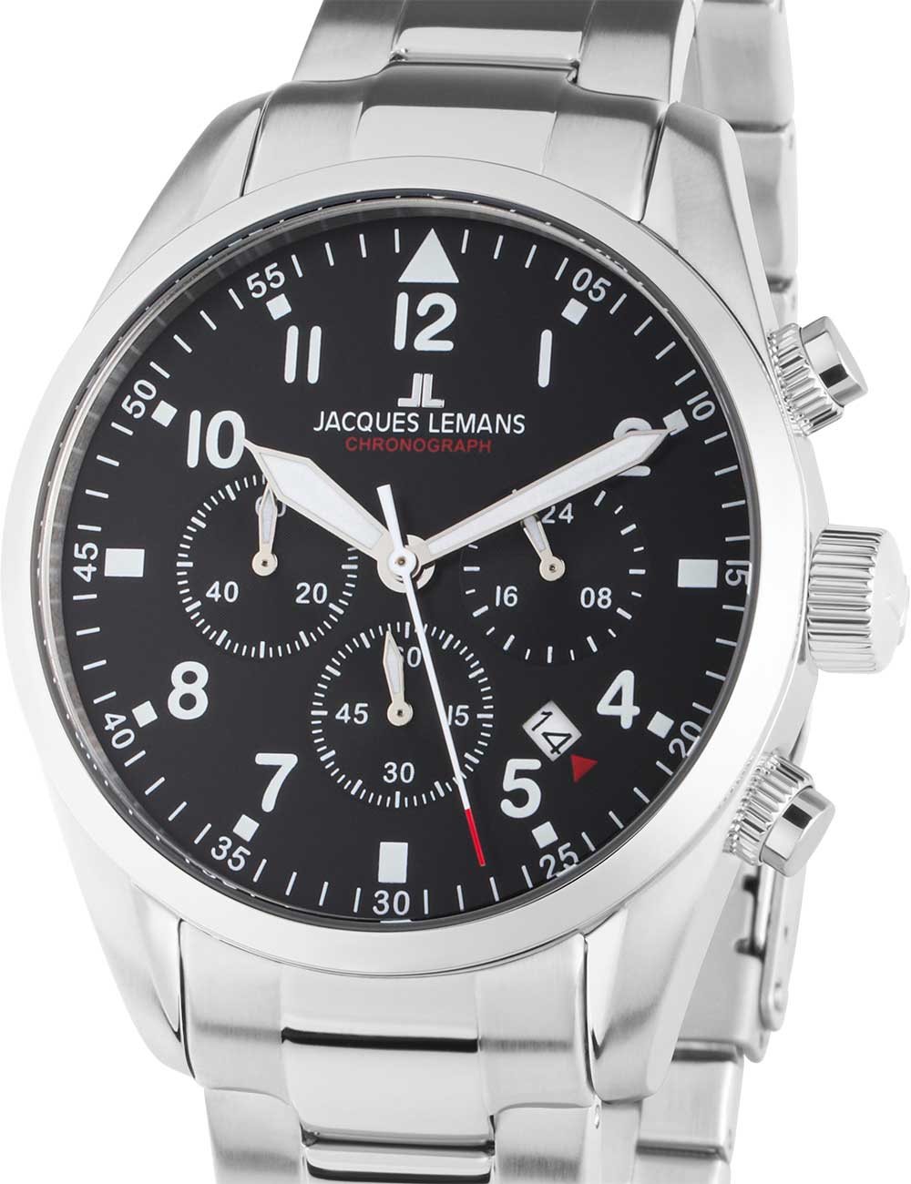 Jacques Lemans 42-2C Barcelona vyriškas laikrodis Chronograph 42mm 10ATM