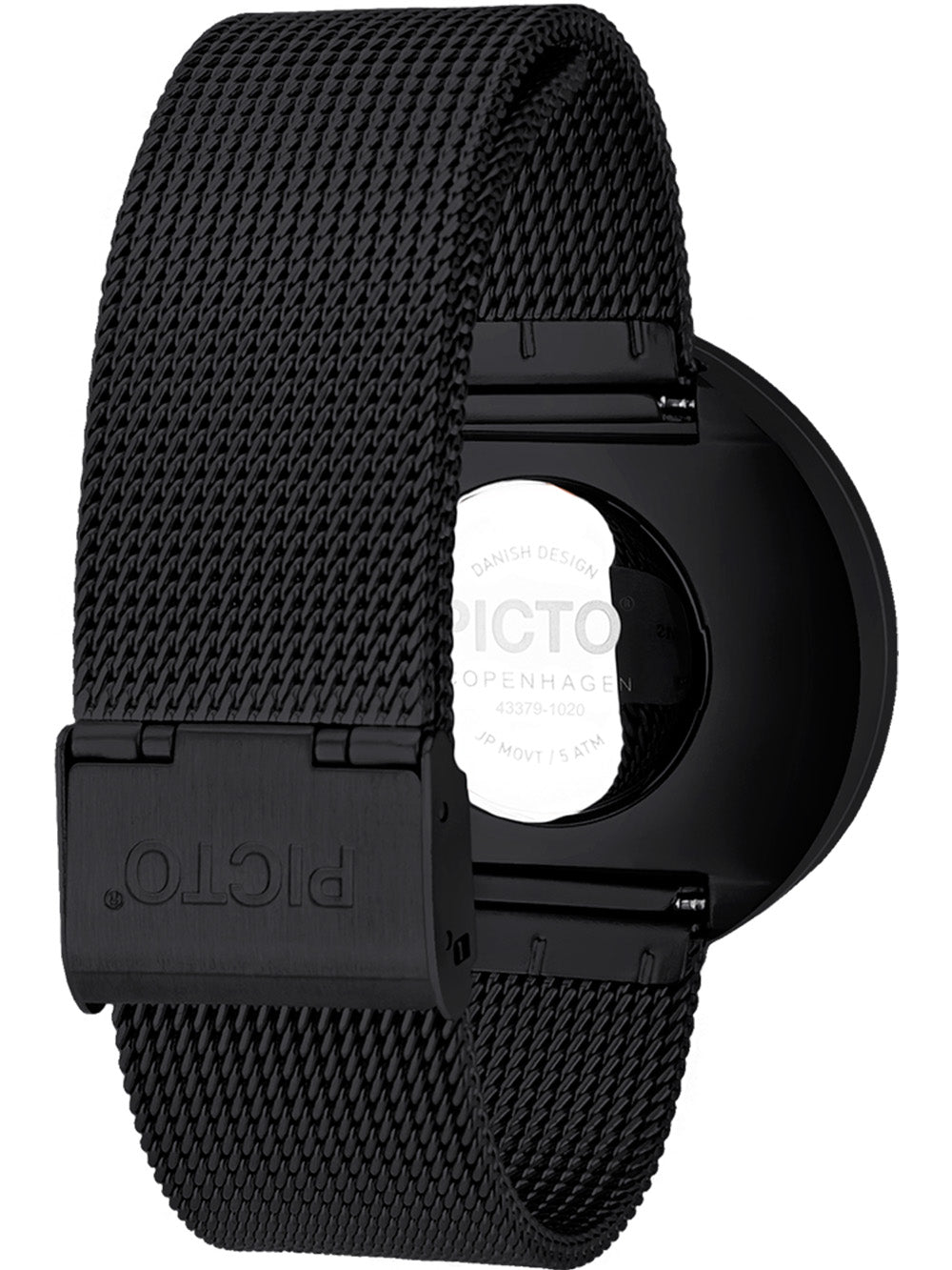 PICTO 43379-1020 Unisex laikrodis Black and White 40mm 5ATM