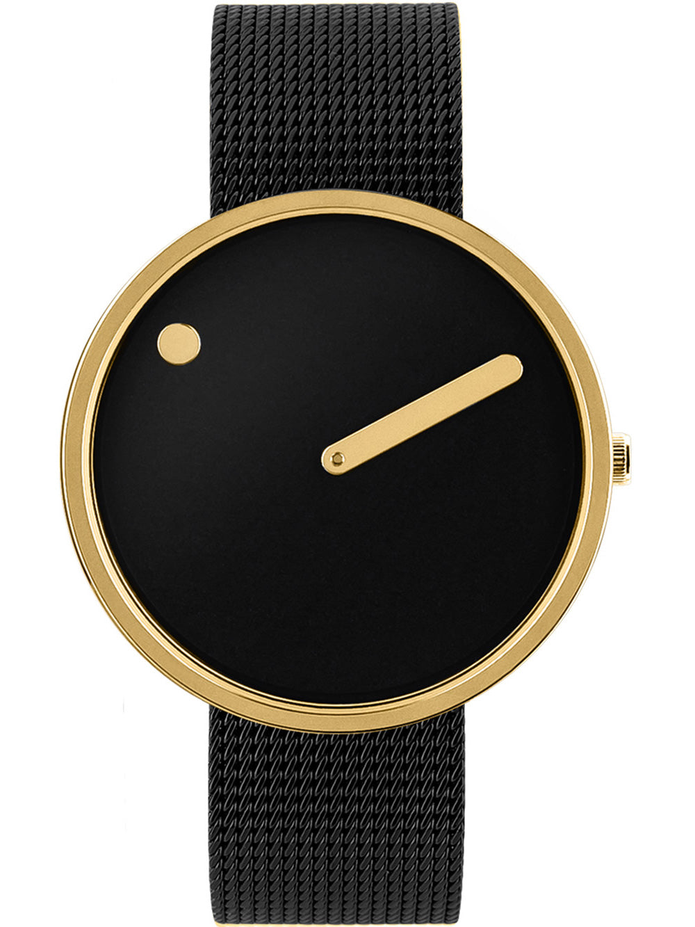 PICTO 43387-1020 Unisex laikrodis Black and Gold 40mm 5ATM