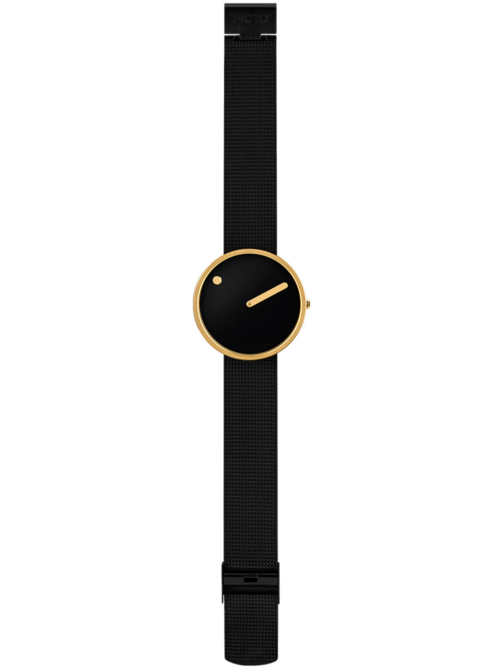 PICTO 43387-1020 Unisex laikrodis Black and Gold 40mm 5ATM