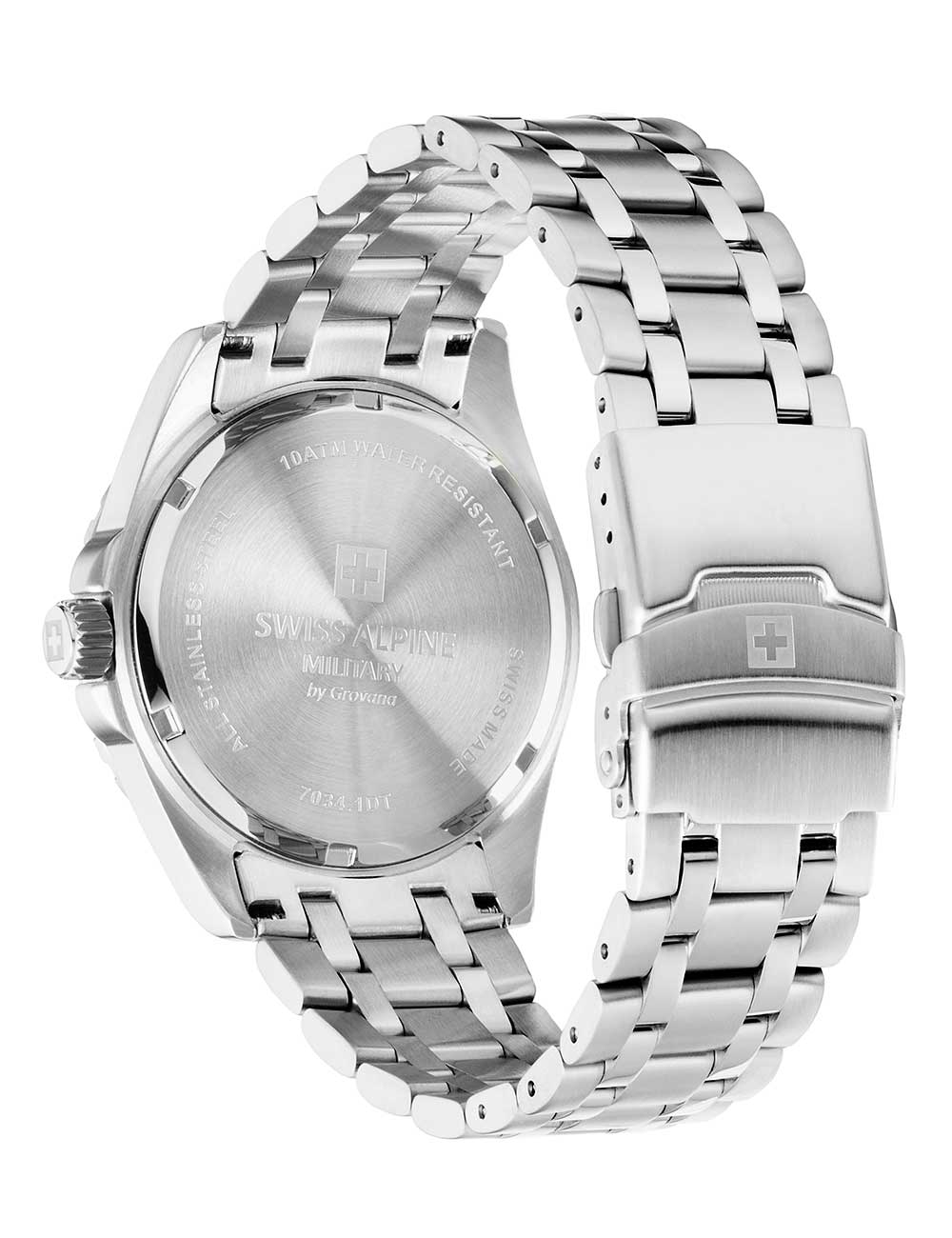 Swiss Alpine Military 7034.1132 vyriškas laikrodis Sierra silver grey 42mm 10ATM
