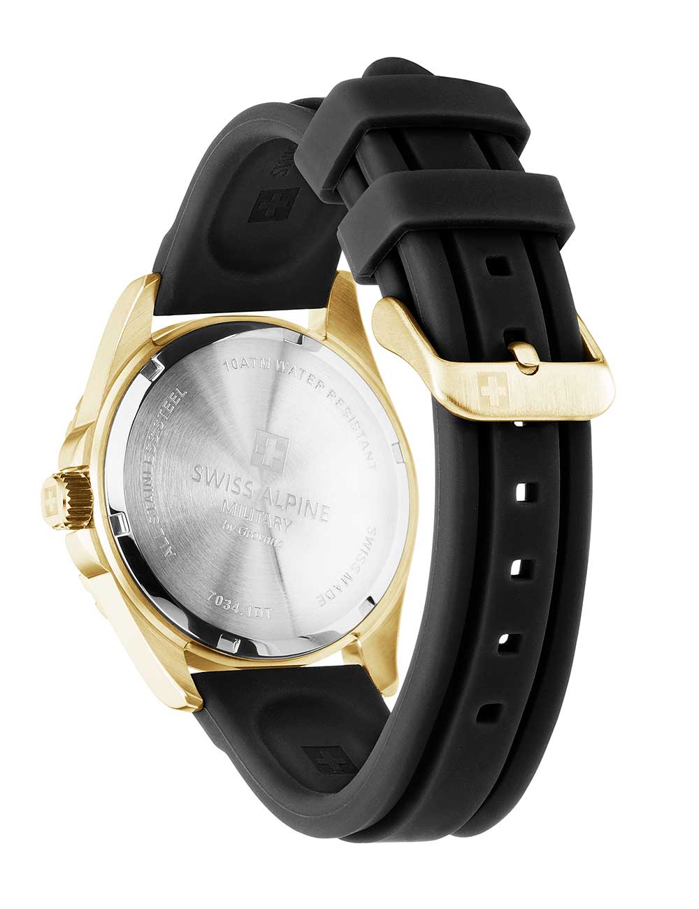 Swiss Alpine Military 7034.1817 vyriškas laikrodis Sierra gold black 42mm 10ATM