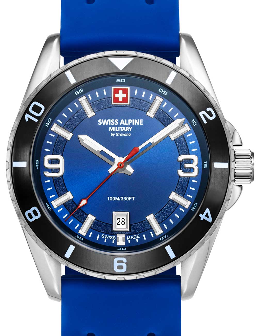 Swiss Alpine Military 7034.1836 vyriškas laikrodis Sierra silver blue 42mm 10ATM