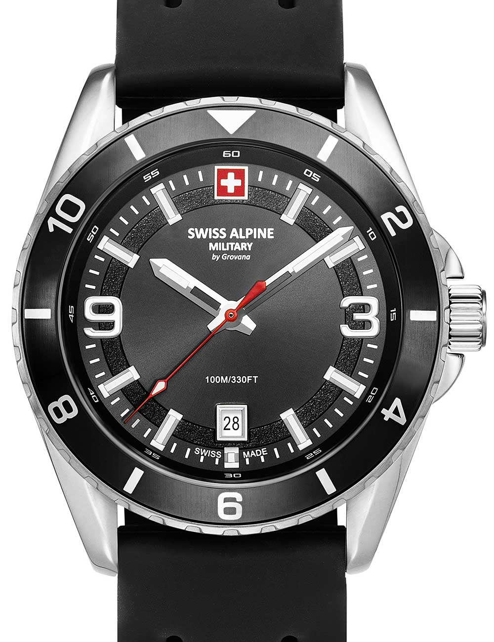 Swiss Alpine Military 7034.1837 vyriškas laikrodis Sierra silver black 42mm 10ATM