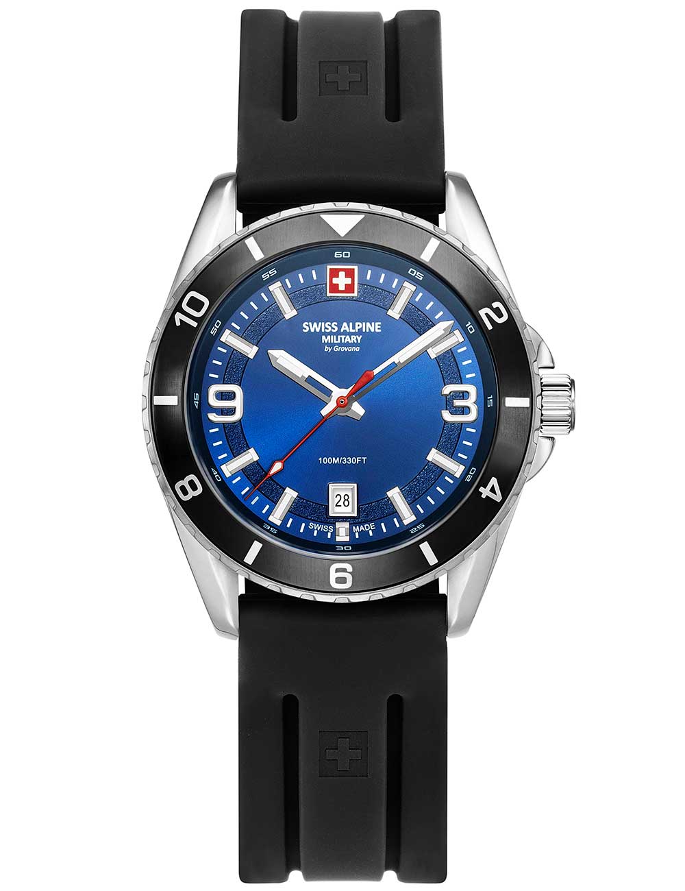 Swiss Alpine Military 7034.1839 vyriškas laikrodis Sierra silver blue 42mm 10ATM