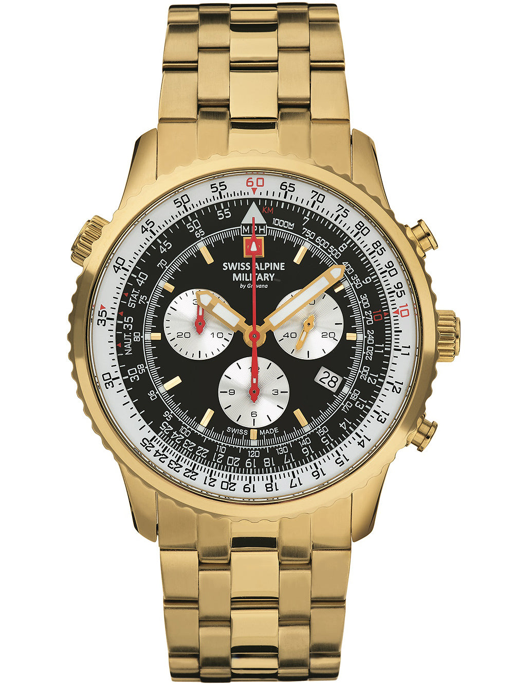 Swiss Alpine Military 7078.9117 chrono vyriškas laikrodis 45mm 10ATM