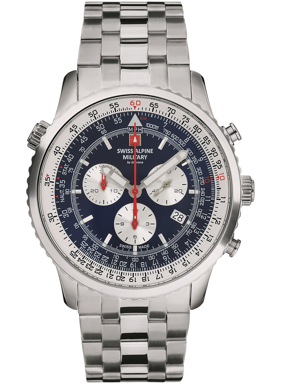 Swiss Alpine Military 7078.9135 chrono vyriškas laikrodis 45mm 10ATM