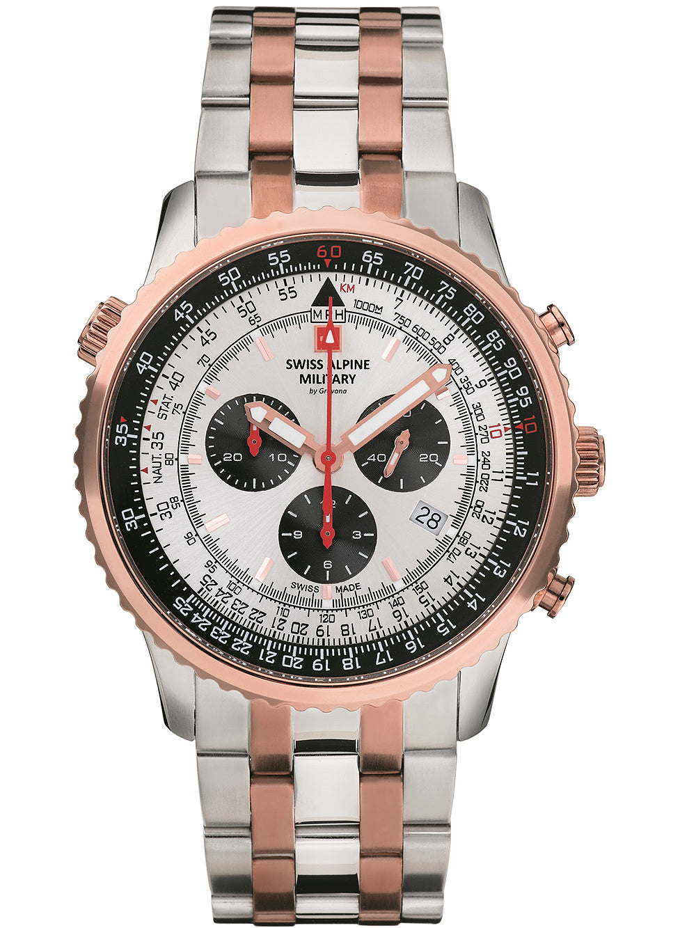 Swiss Alpine Military 7078.9152 chrono vyriškas laikrodis 45mm 10ATM