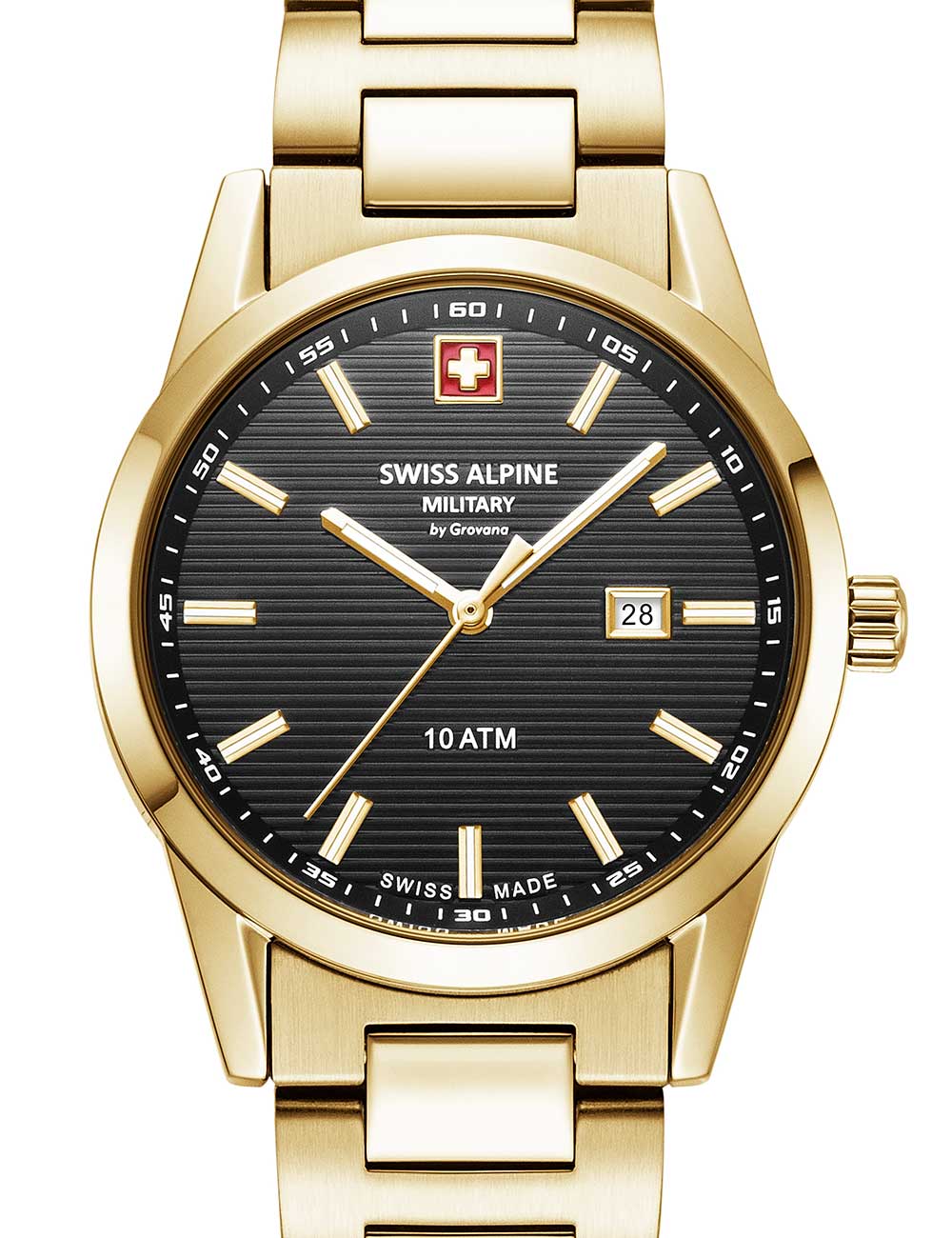 Swiss Alpine Military 7767.1117 moteriškas laikrodis Argos gold black 34mm 10ATM