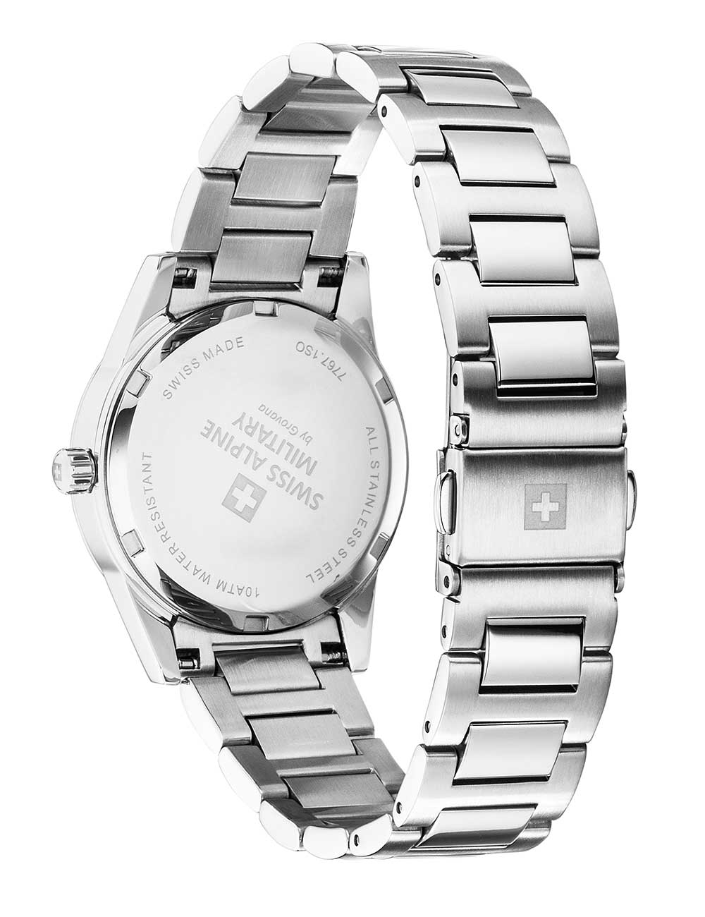 Swiss Alpine Military 7767.1135 moteriškas laikrodis Argos silver blue 34mm 10ATM