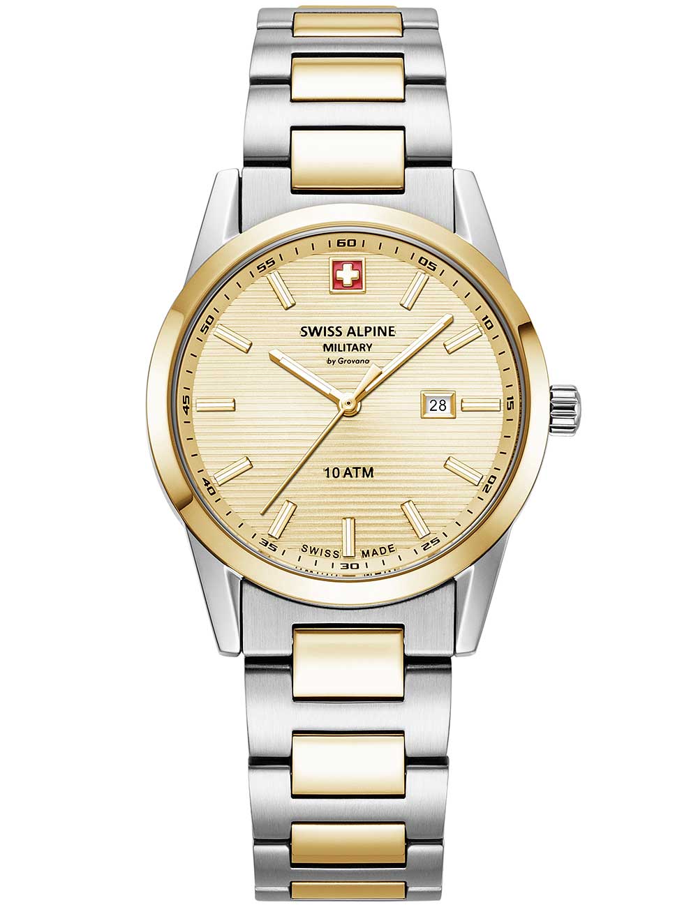 Swiss Alpine Military 7767.1141 moteriškas laikrodis Argos two tone gold 34mm 10ATM