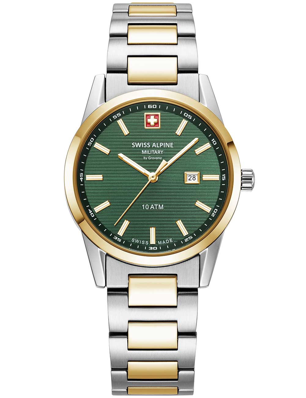 Swiss Alpine Military 7767.1144 moteriškas laikrodis Argos two tone green 34mm 10ATM
