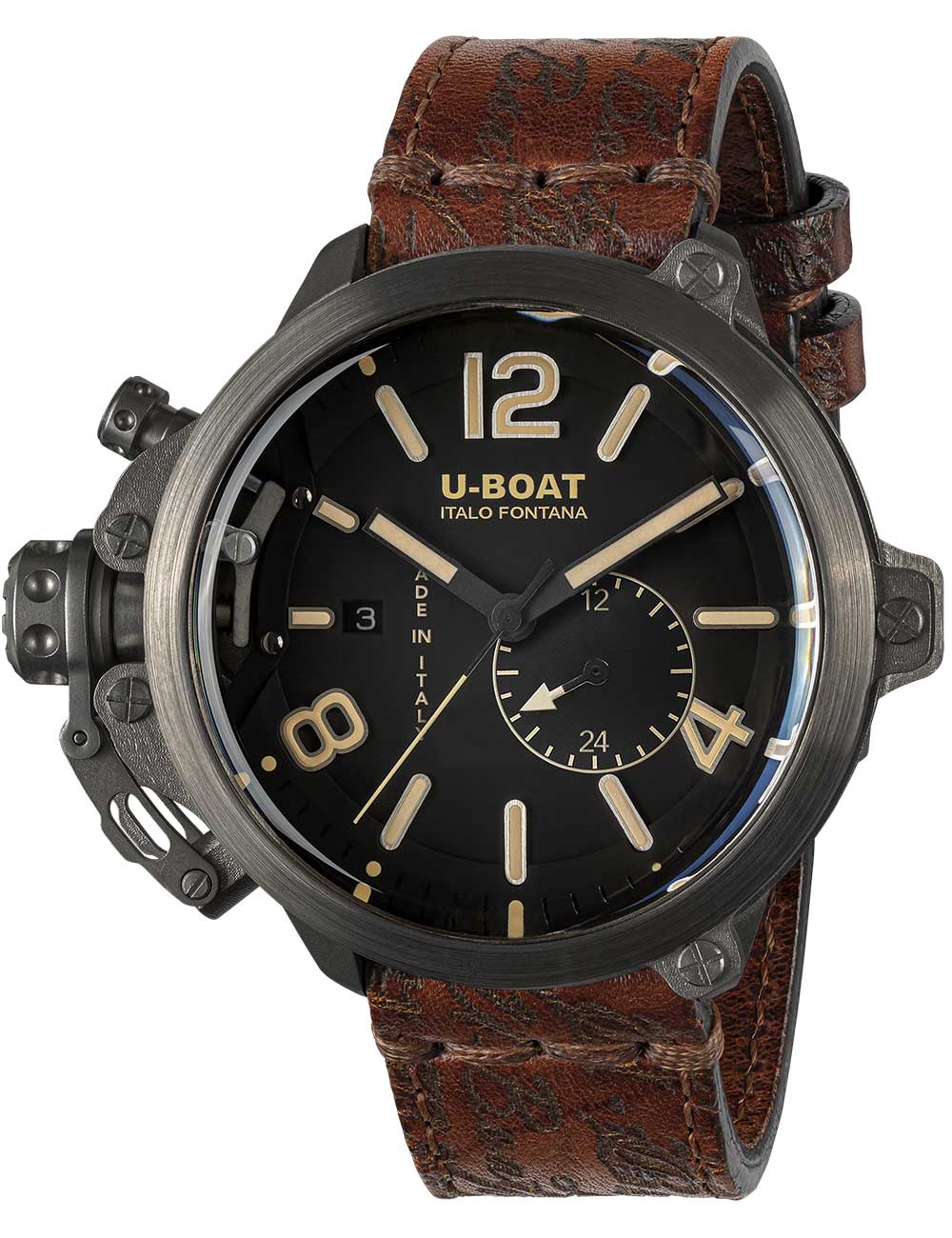 U-Boat 8805 vyriškas laikrodis Capsule Titanium BK BE 50mm 10ATM
