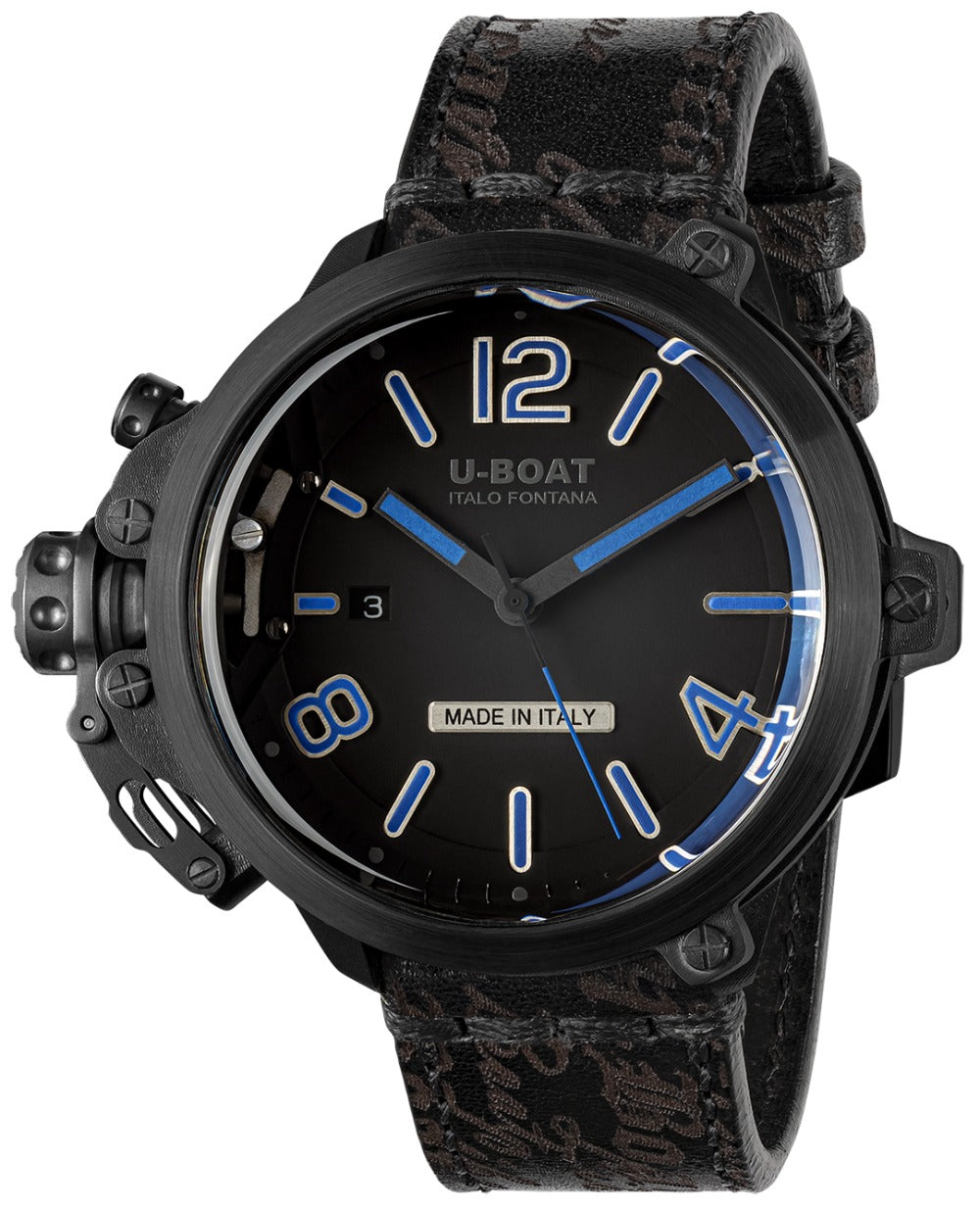 U-Boat 8806 Capsule 50 mm PVD BK BL Automatic vyriškas laikrodis 10ATM