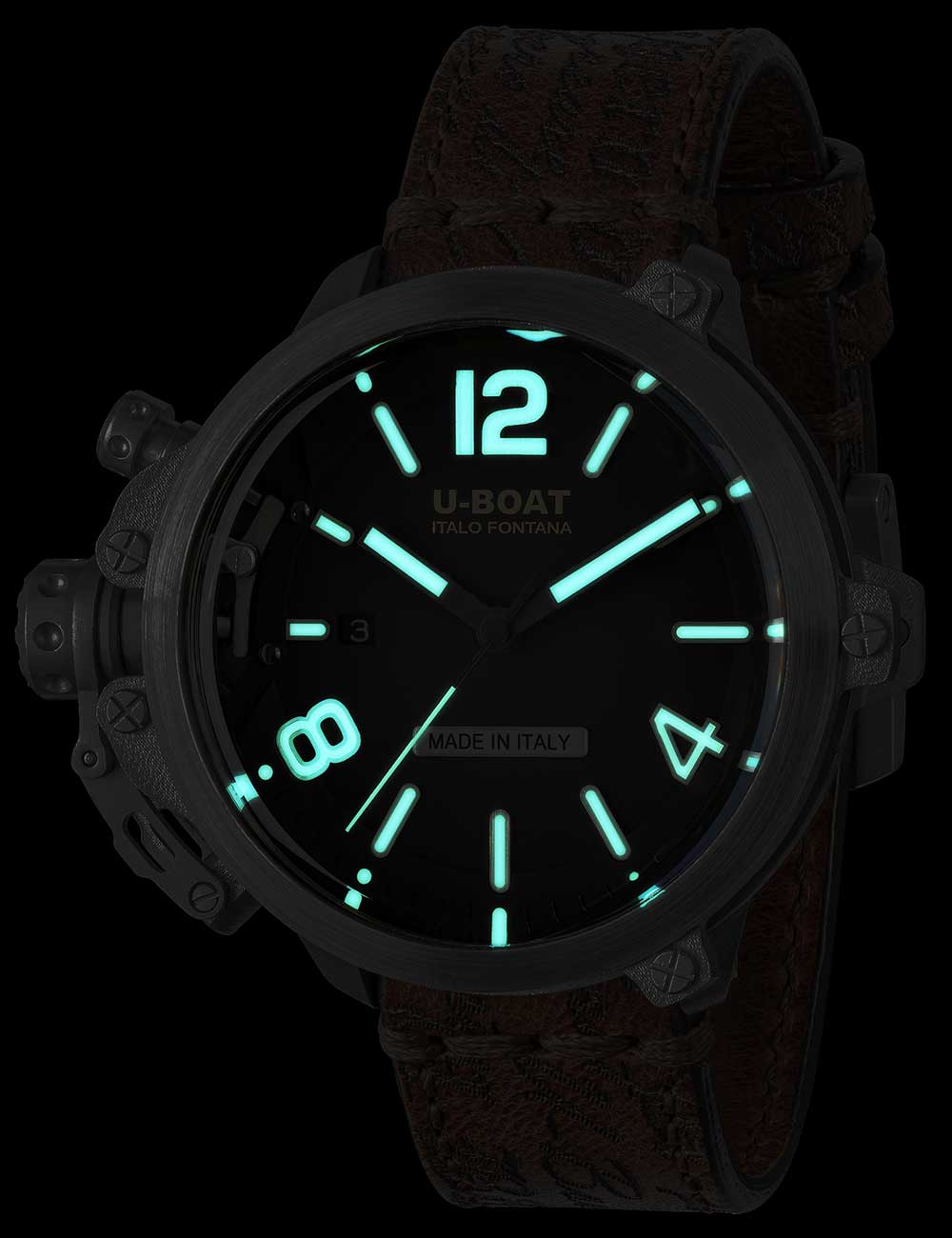 U-Boat 8807 Capsule 50 mm SS BK BE Automatic vyriškas laikrodis 10ATM