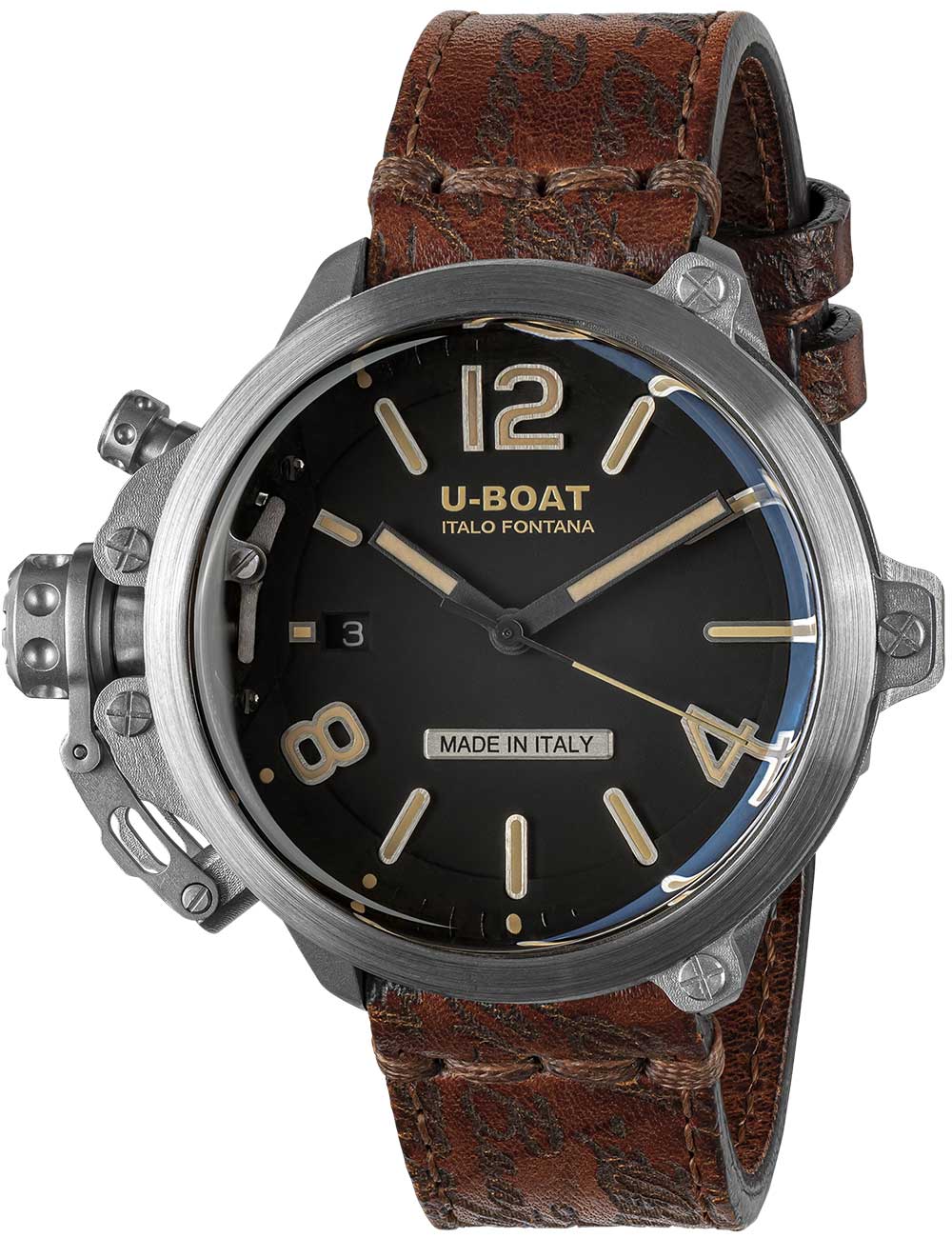 U-Boat 8809 Capsule 45 mm SS BK BE Automatic vyriškas laikrodis 10ATM