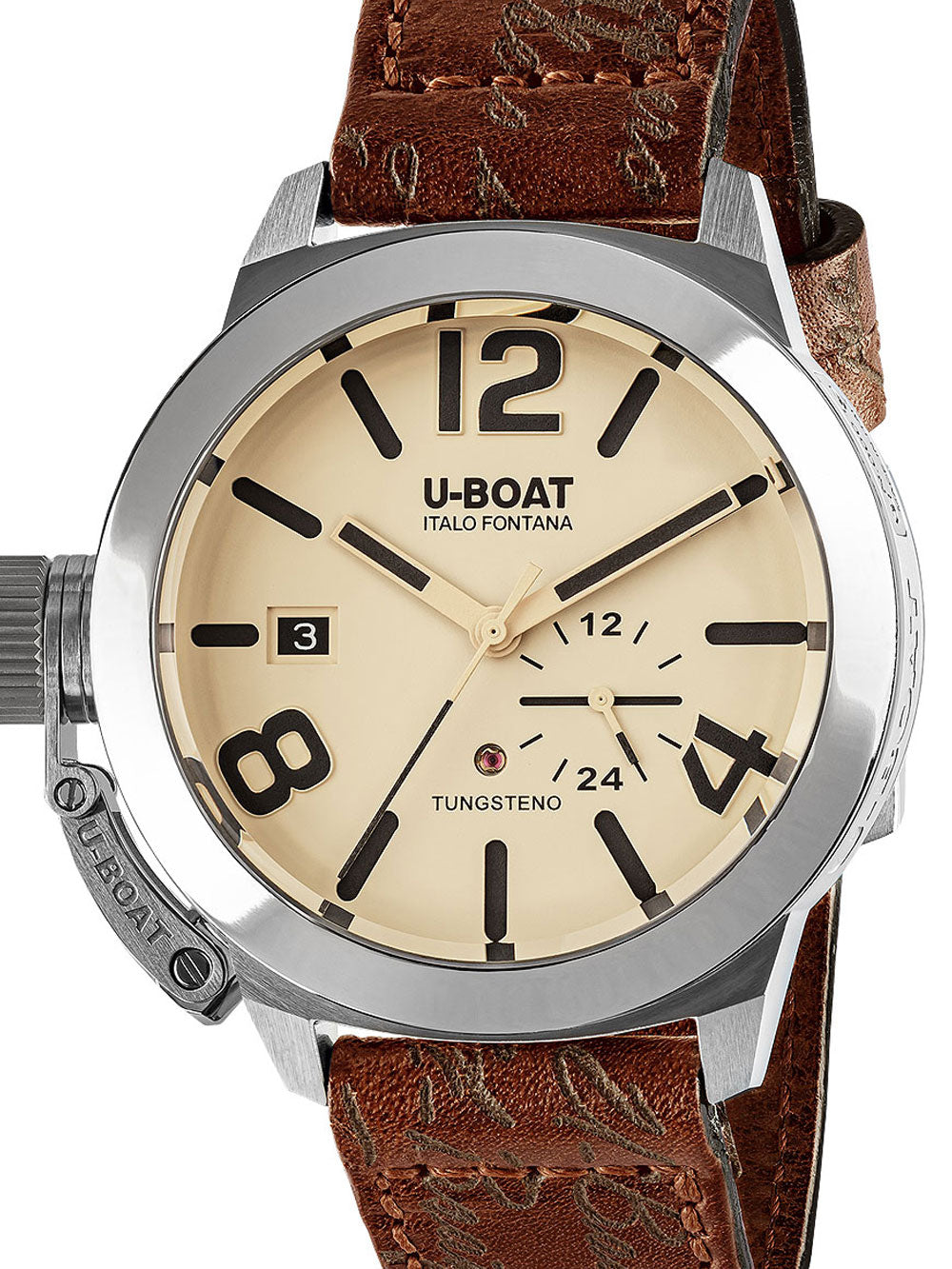 U-Boat 8892 Classico Tungsteno Beige Automatic vyriškas laikrodis 42mm 10ATM